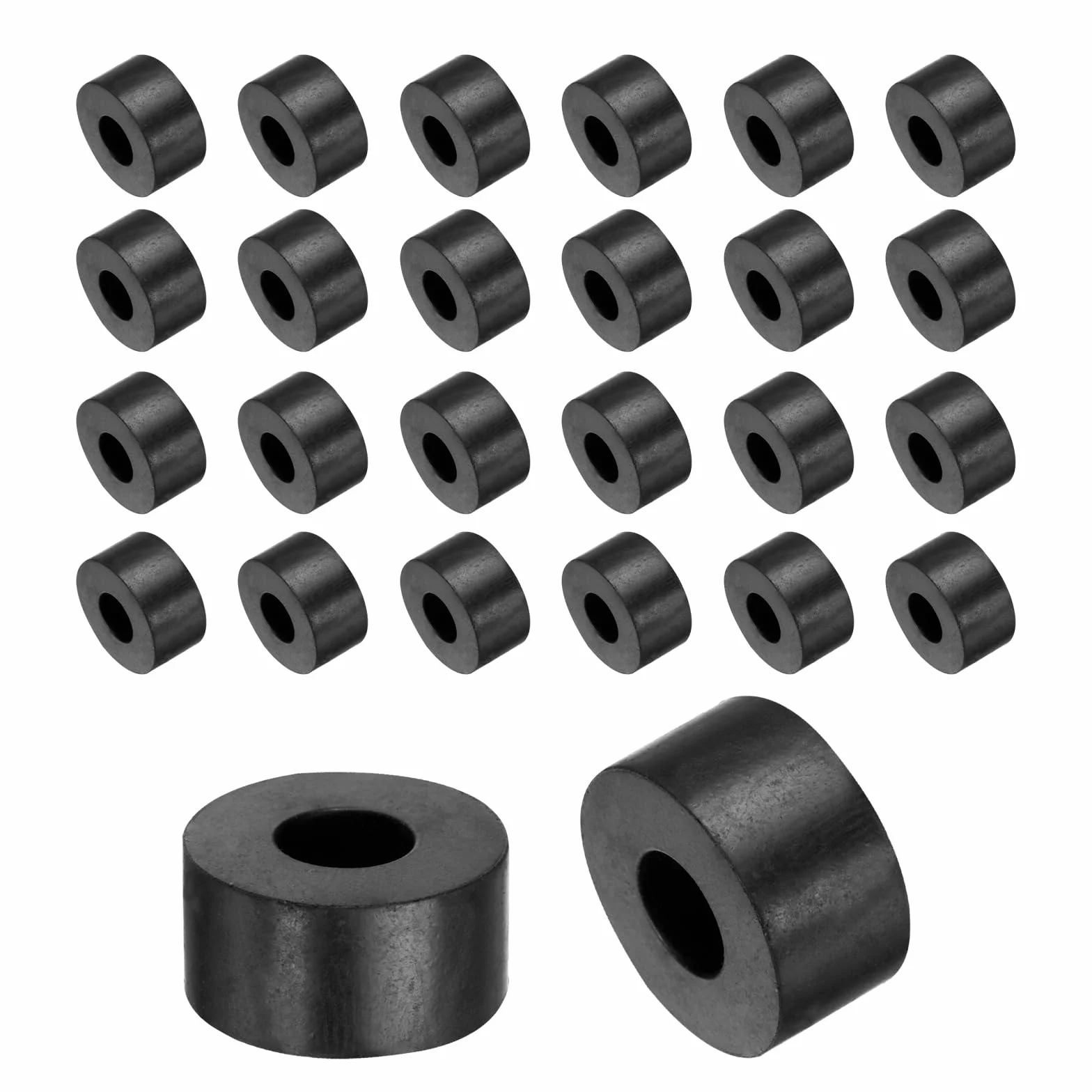 QUARKZMAN 36 szt. gumowych podkładek dystansowych 20 mm, średnica zewnętrzna 8 mm, średnica wewnętrzna 10 mm, wysokość okrągła, podkładki antywibracyjne, gumowe tulejki, grube podkładki gumowe do