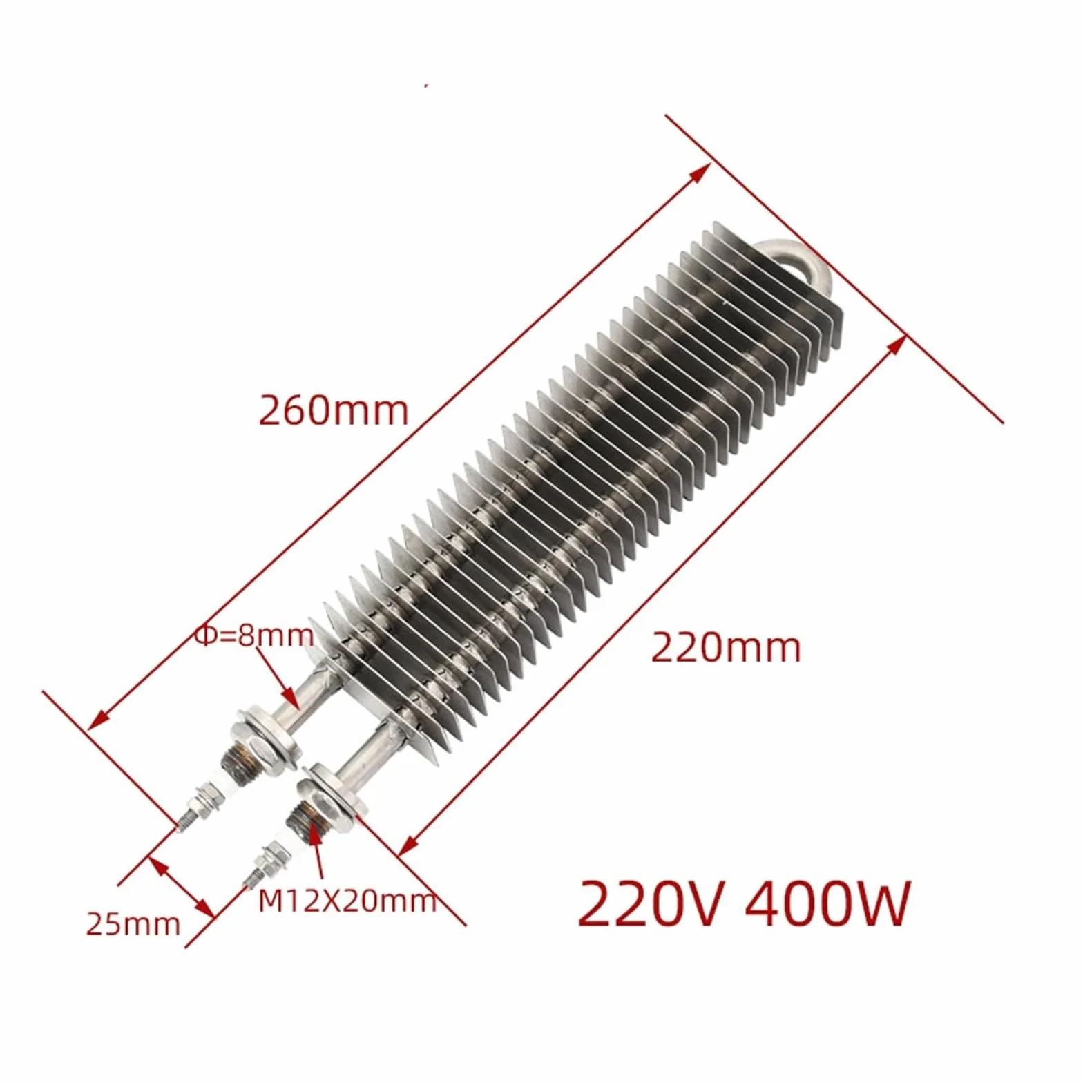 220V 400W grzejnik kwadratowy 25x50mm element grzejny piekarnika elektrycznego ze stali nierdzewnej kuchenka na gorące powietrze odporność na grzałkę leisurely