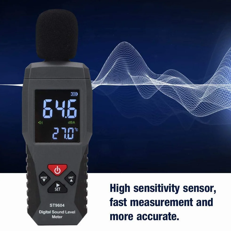 Sonometr SMART SENSOR Dźwięk Rejestrator poziomu dźwięku Tester szumów Audionumeryczny miernik dźwięku, zakres pomiarowy 30-130 dB