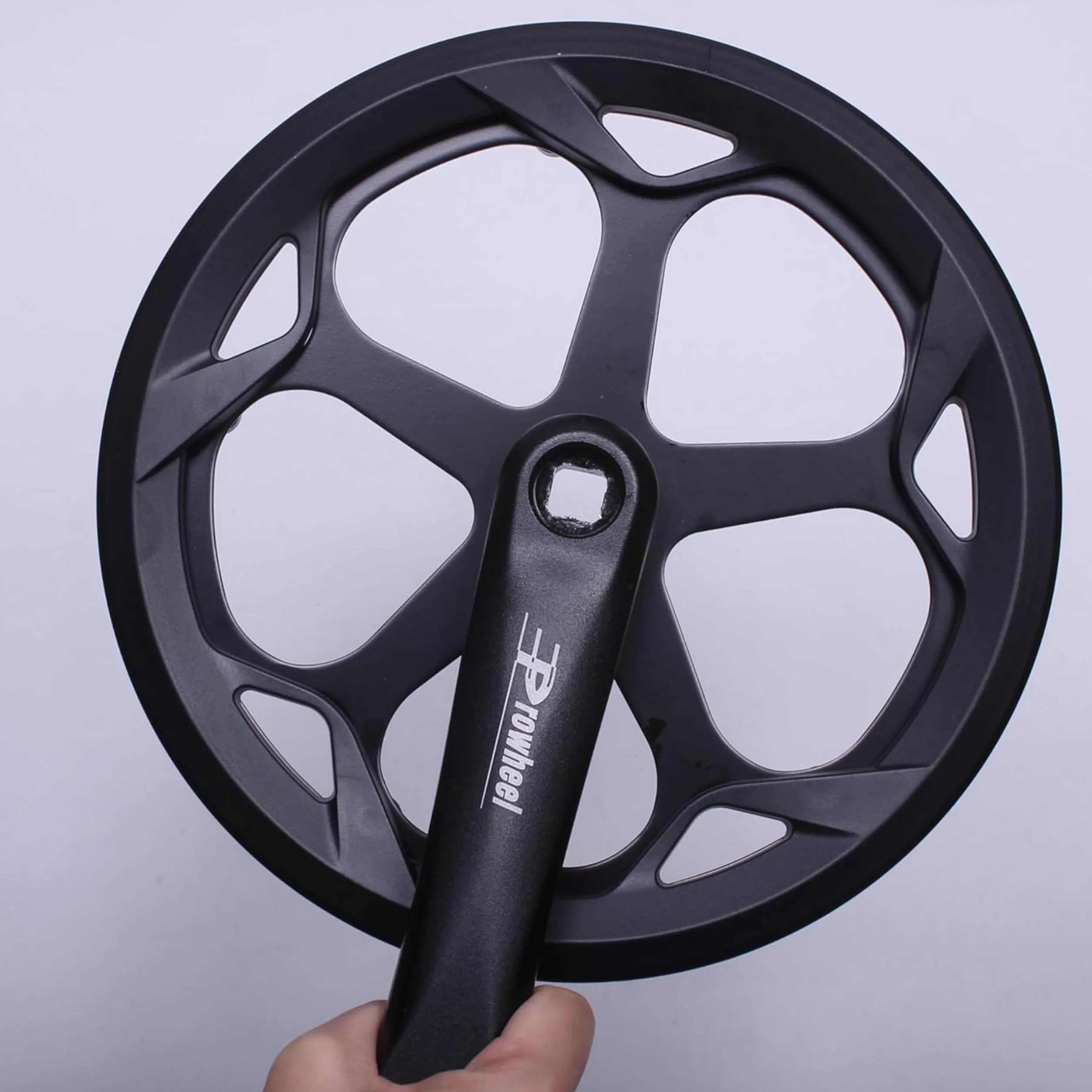 PROWHEEL Korba rowerowa, 152 mm/160 mm/165 mm/170 mm/175 mm, 46T/48T/52T, stalowy zestaw ramienia korby rowerowej, podwójne koło łańcuchowe i zapasowa osłona łańcucha, kompatybilny z rowerem miejskim,