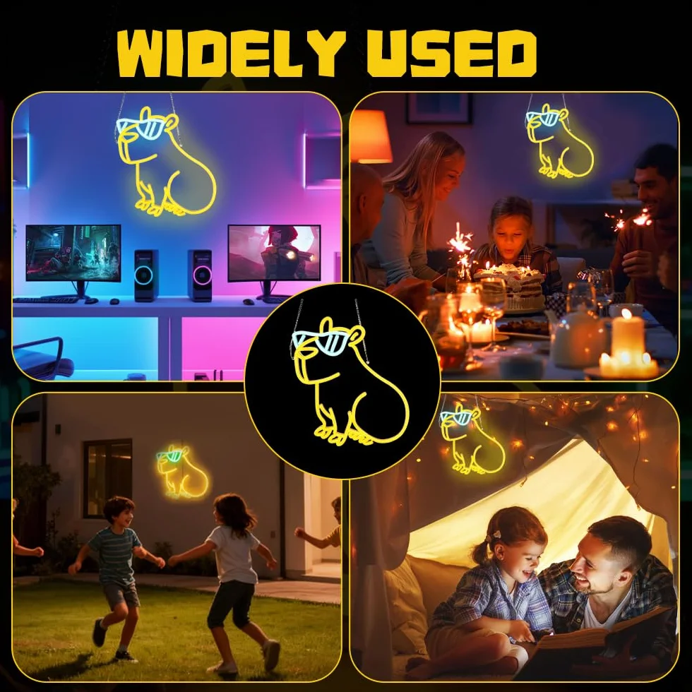 Neon LED Kapibara panel świetlny ze ściemniaczem USB dekoracja ścienna