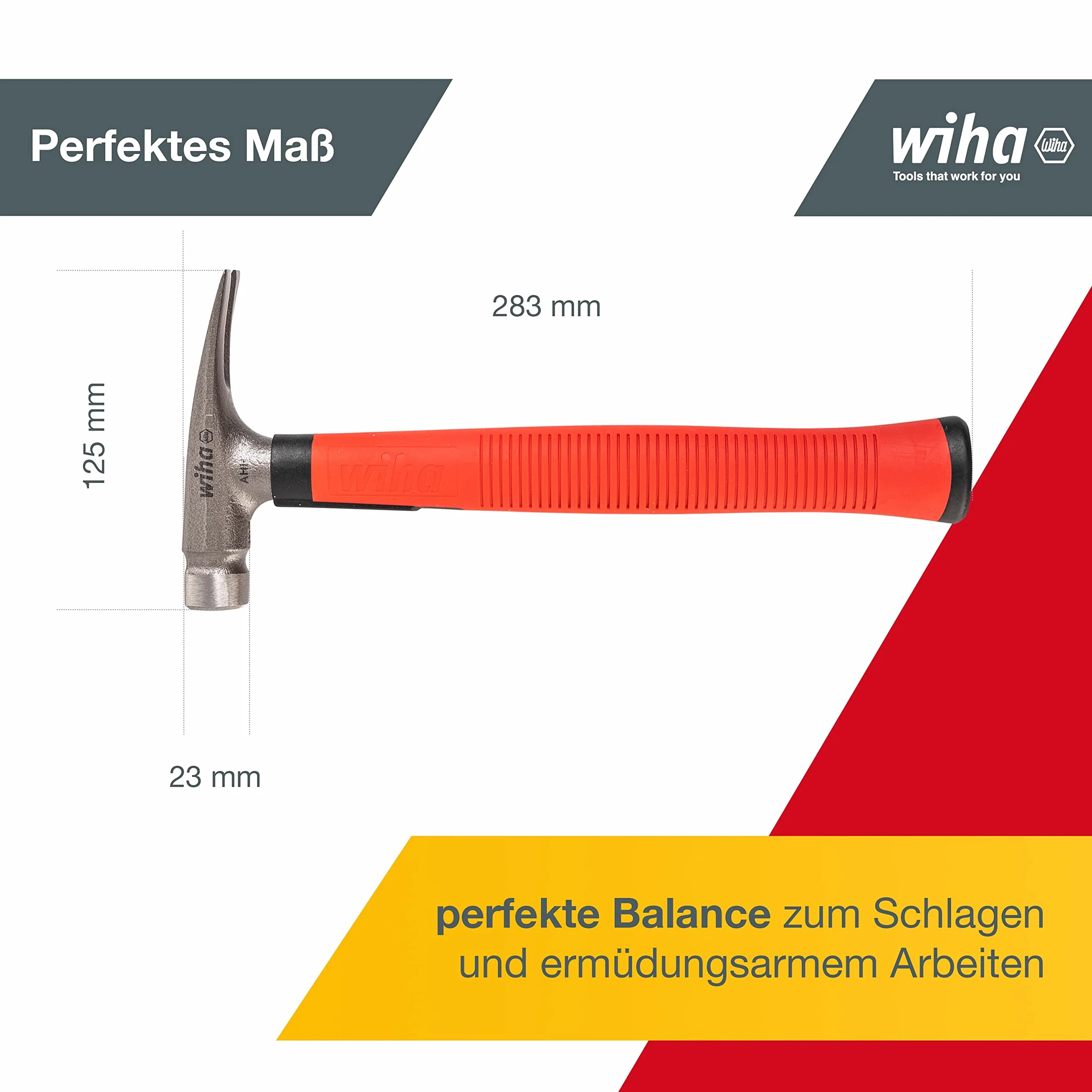 Wiha SB846300E Elektryk, głowica młotka 300 g, czerwona