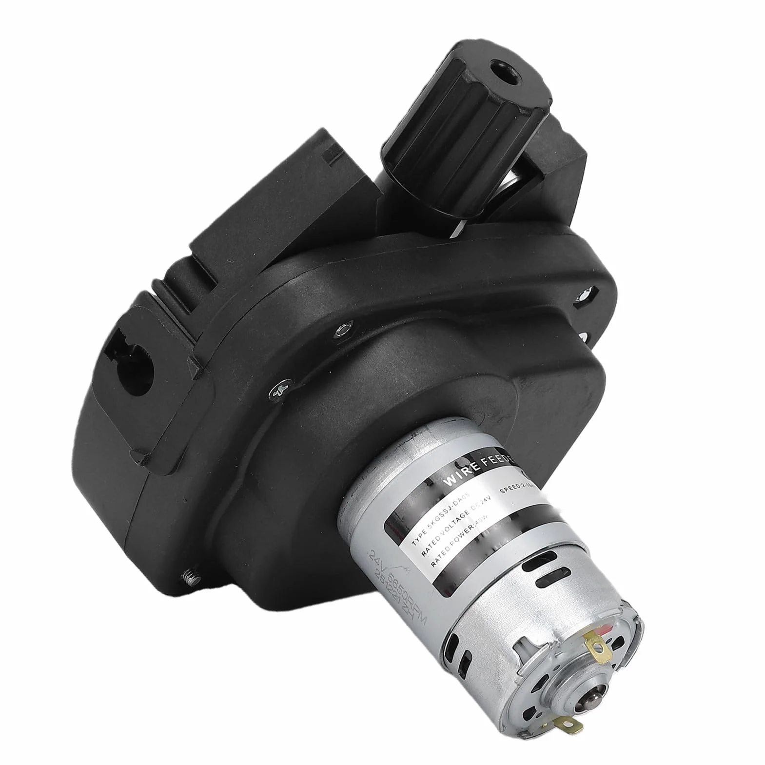 Aramox Silnik Podajnika Drutu Spawalniczego MIG, 4-rolkowy System Podajnika Drutu ABS, 40 W 1,5 A 2 do 18 M Min z Pokrętłem Regulacji Skali, Pasuje do o średnicy 0,8 1,0 Mm Szpul 5 Kg Naprawa