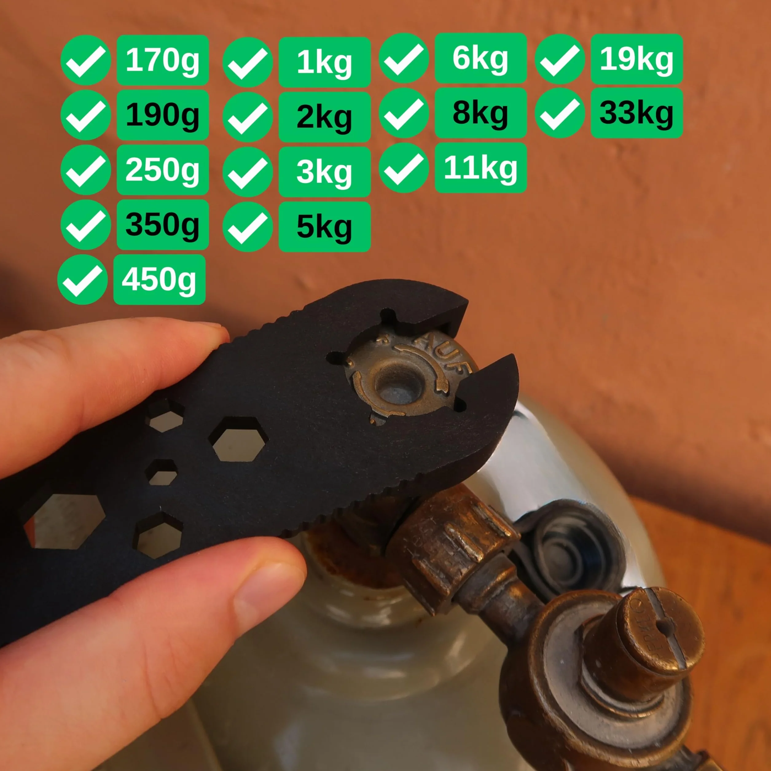 Klucz do butli gazowych 8 w 1, 2 szt, Czarny, klucz do małych i dużych butli, adapter do reduktora ciśnienia, butla gazowa, nakrętka przyłączeniowa węża, reduktor ciśnienia reduktora gazowego
