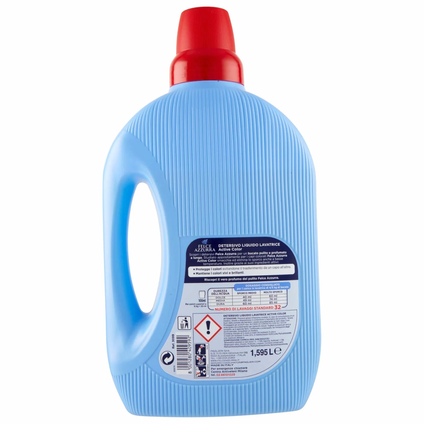 FELCE AZZURRA Płyn do prania Active Color, 1595ml 32 prania