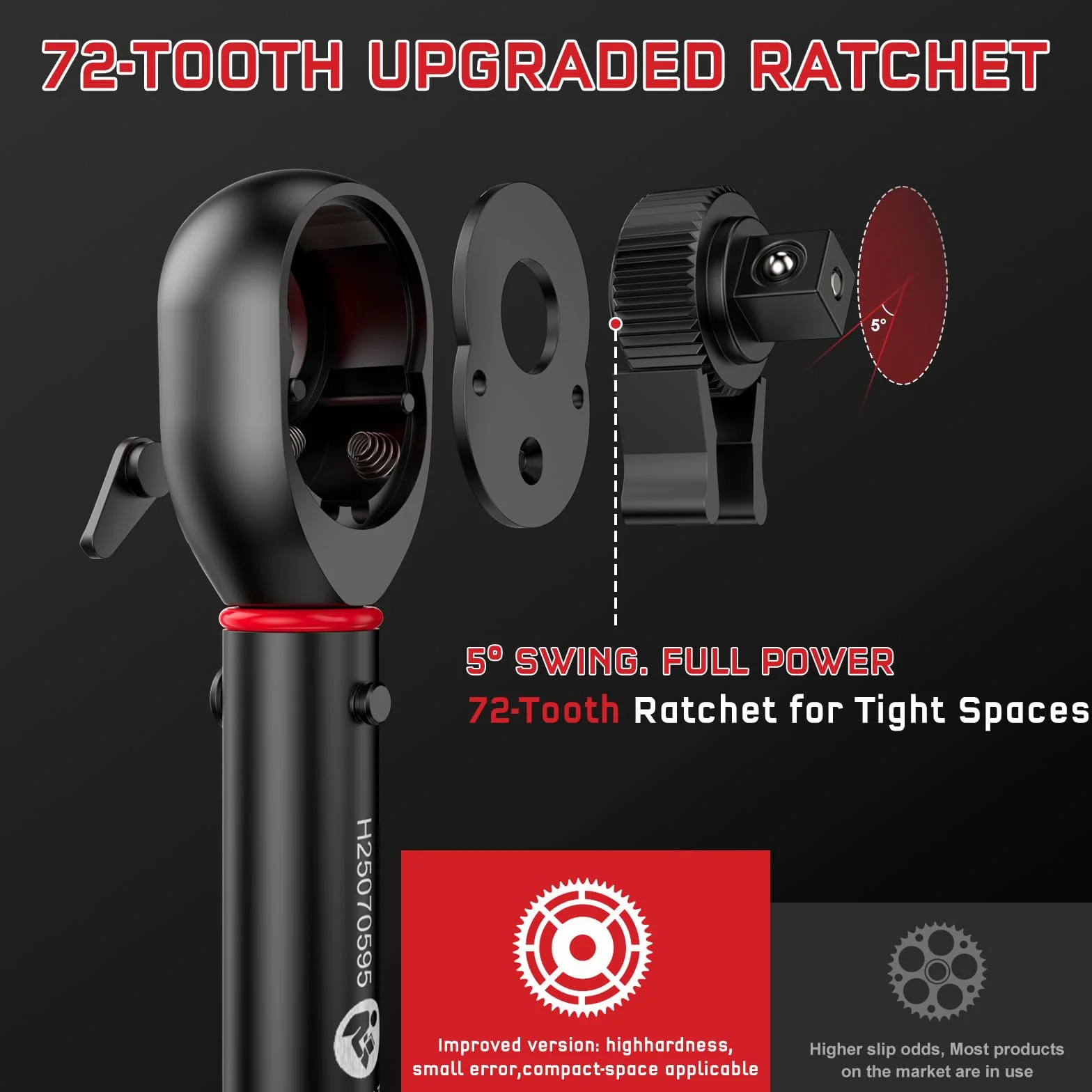 HYCHIKA 13-częściowy zestaw kluczy dynamometrycznych 1/4" 5-25 Nm, dokładność ± 2%, 72-zębowy klucz dynamometryczny do roweru z bitami i skrzynką do przechowywania.