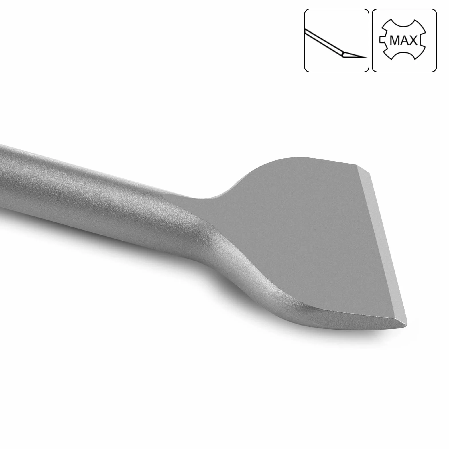 Firecore Dłuto do płytek SDS Max 300 × 80 mm wygięte dłuto, szerokie dłuto płaskie, kompatybilne z młotkami SDS-Max FS18313