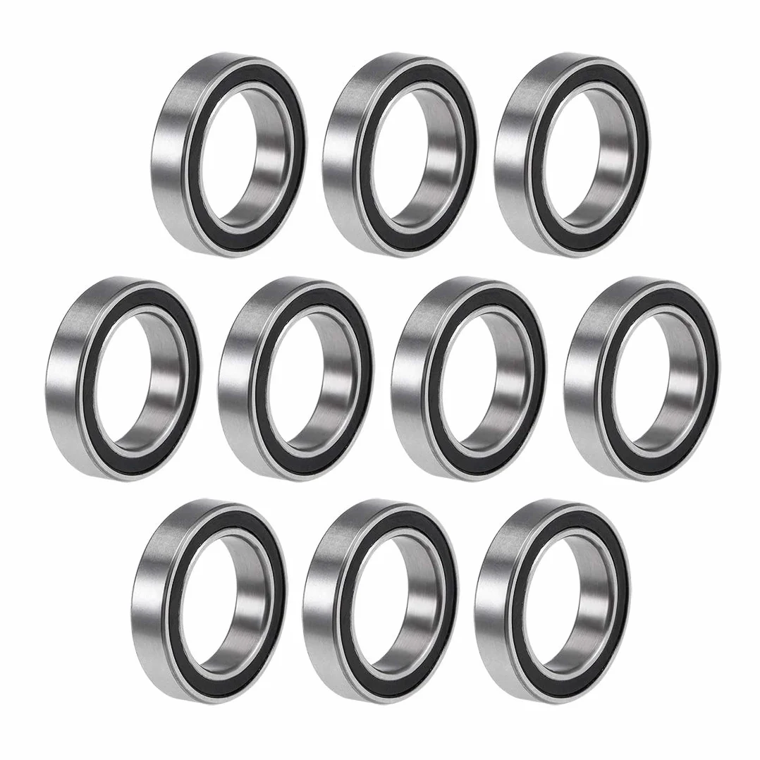 sourcing map 10 szt. 6701-2RS łożysko kulkowe zwykłe Z2 12 mm x 18 mm x 4 mm podwójnie uszczelniona stal chromowana
