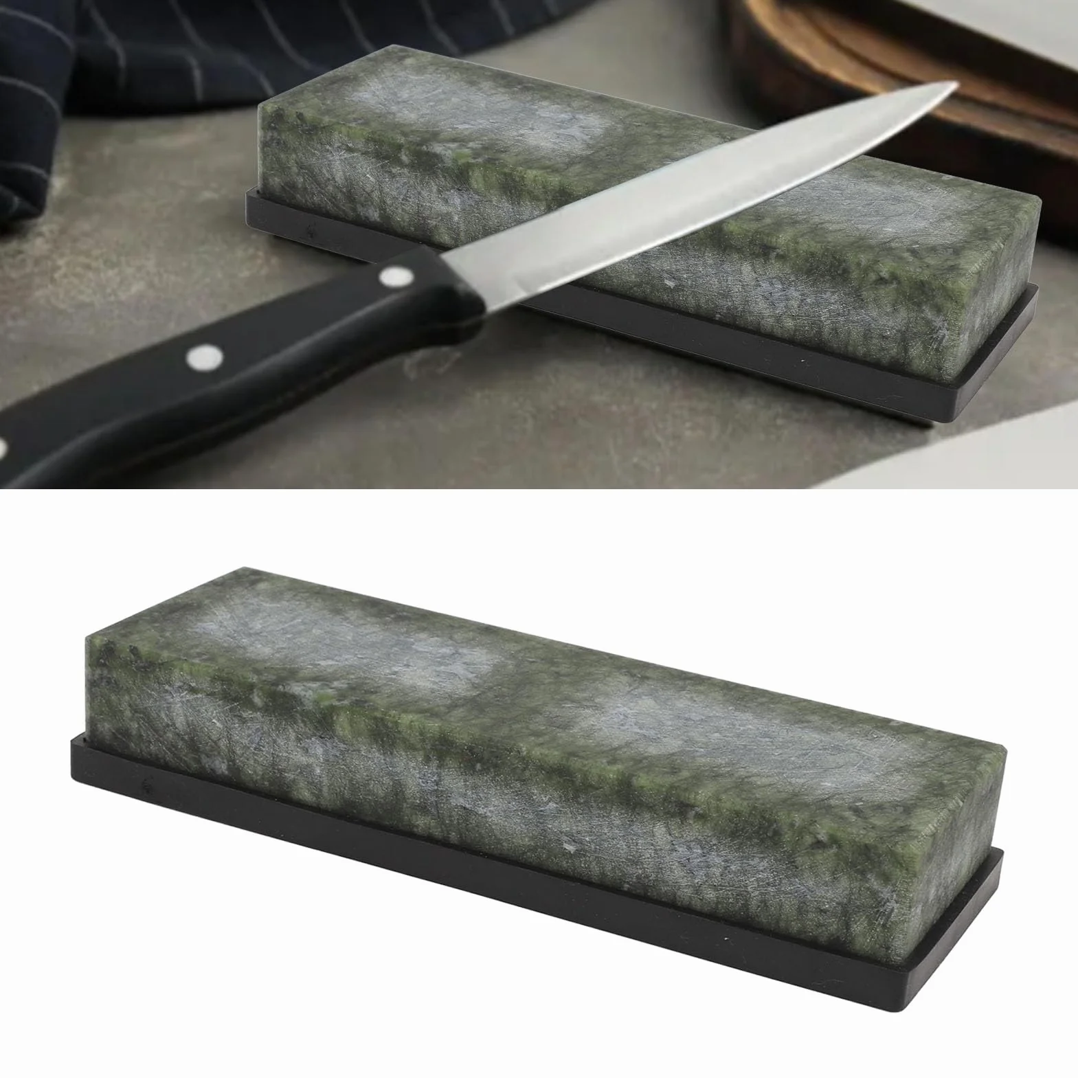 Green Whetstone 10000 Grit Wear Fine Polishing Grindstone Sharpener Honing Stone for Kitchen Woodworking Beauty Tools 6 x 3 x 18cm with 2 Protecting Covers