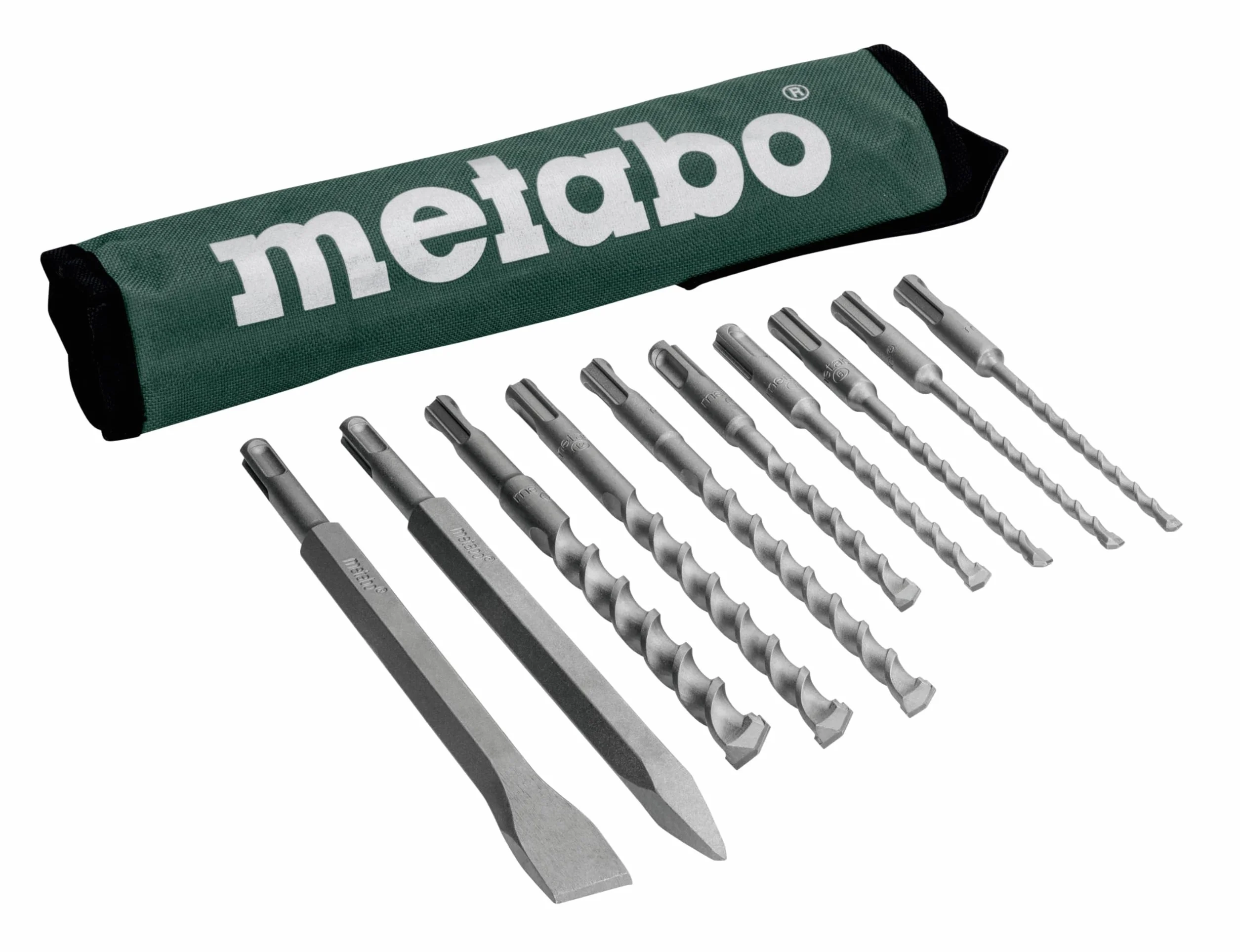 Metabo 630824000 SDS-Plus klasyczny zestaw wierteł/dłut, 0 V, zielony, zestaw 10 sztuk