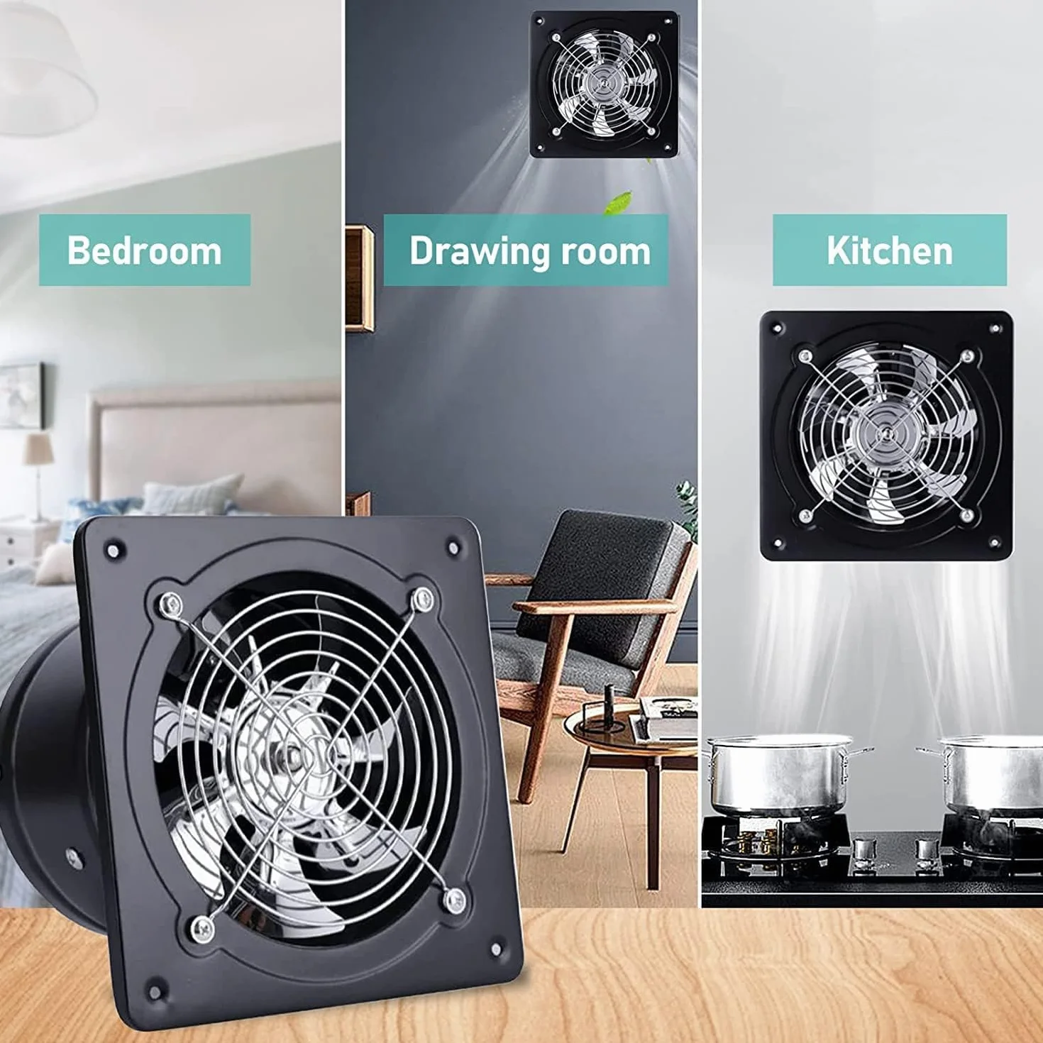 Wentylator wyciągowy Średnica 100 mm, Wentylator rurowy 4 cale Wentylator łazienkowy z klapą powrotną, 140 m³/h 25 W Wentylator osiowy Cichy do domu łazienki kuchni garaży (Biały)