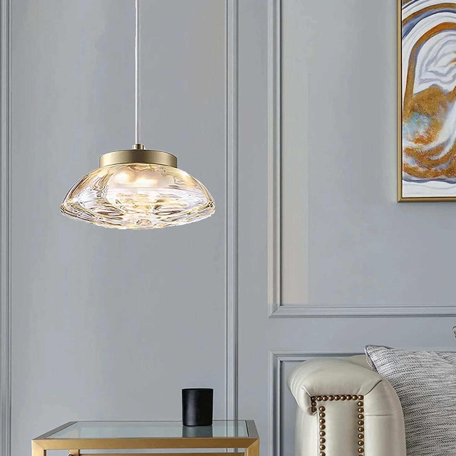 Nowoczesne kryształowe żyrandole kuchenne kreatywne oświetlenie LED salon jadalnia vintage rustykalne okrągłe lampy sufitowe, złoty, 20 x 150 cm