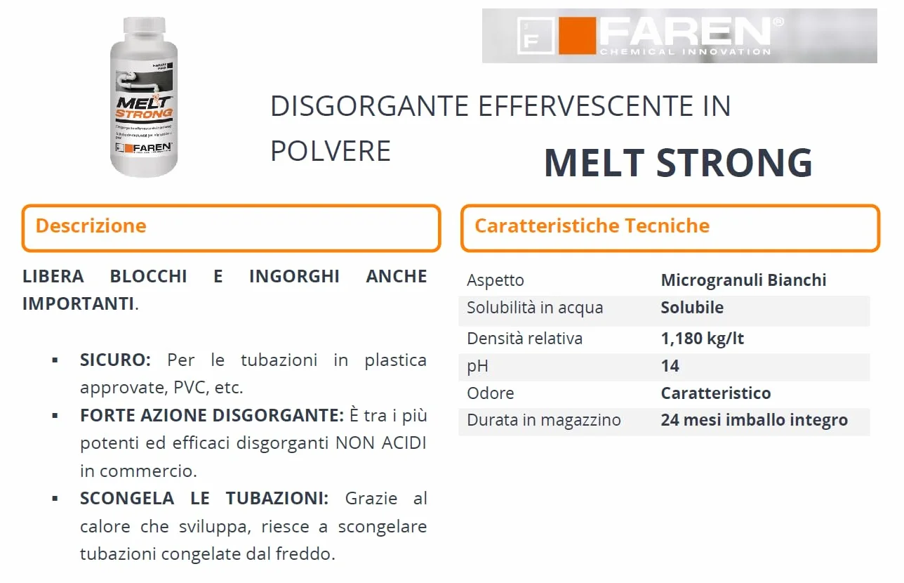 Faren MELT STRONG, skuteczny środek do usuwania granulatu, czyszczenie toalety, eliminuje nieprzyjemny zapach, 600 g