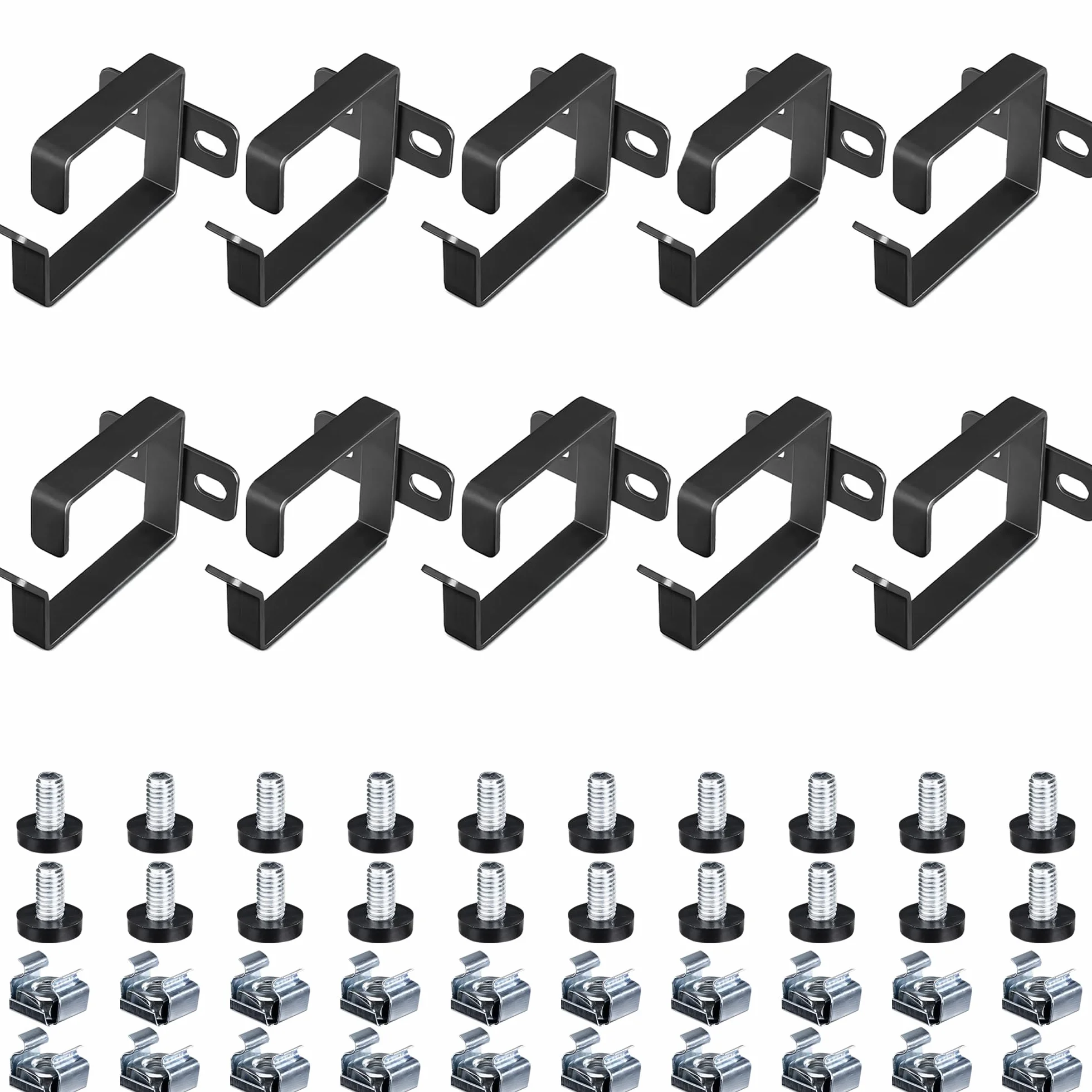 kwmobile 10 x wieszak na kable szafka serwerowa – 4,4 x 6 x 4,5 cm – szafa sieciowa prowadzenie kabli – 19 cali Rack zestaw prowadnic kablowych