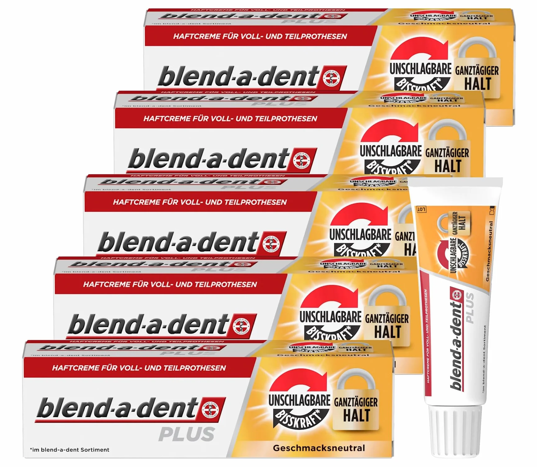 Blend-a-dent Plus Duo Kraft Premium krem samoprzylepny, 6 sztuk (6 x 40 g)