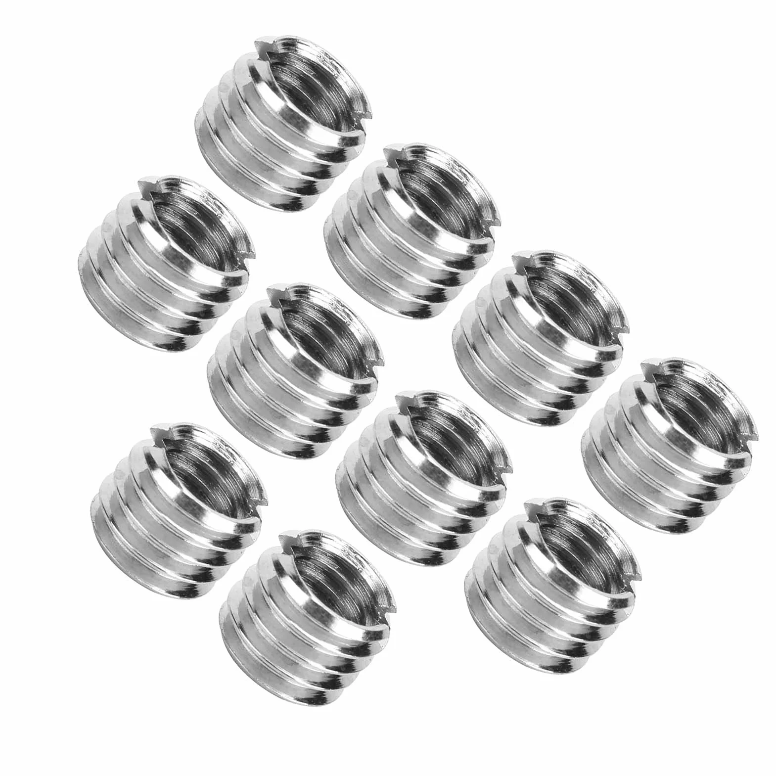 10 Sztuk Wkładki Gwintowe Zapięcie Sprzętowe Wewnętrzne M6 * 1.0 Zewnętrzne M8 * 1.25 Długość 6 MM Mężczyzna Kobieta Nakrętka Redukcyjna Sprzęt ze Stali Nierdzewnej Narzędzie do Naprawy