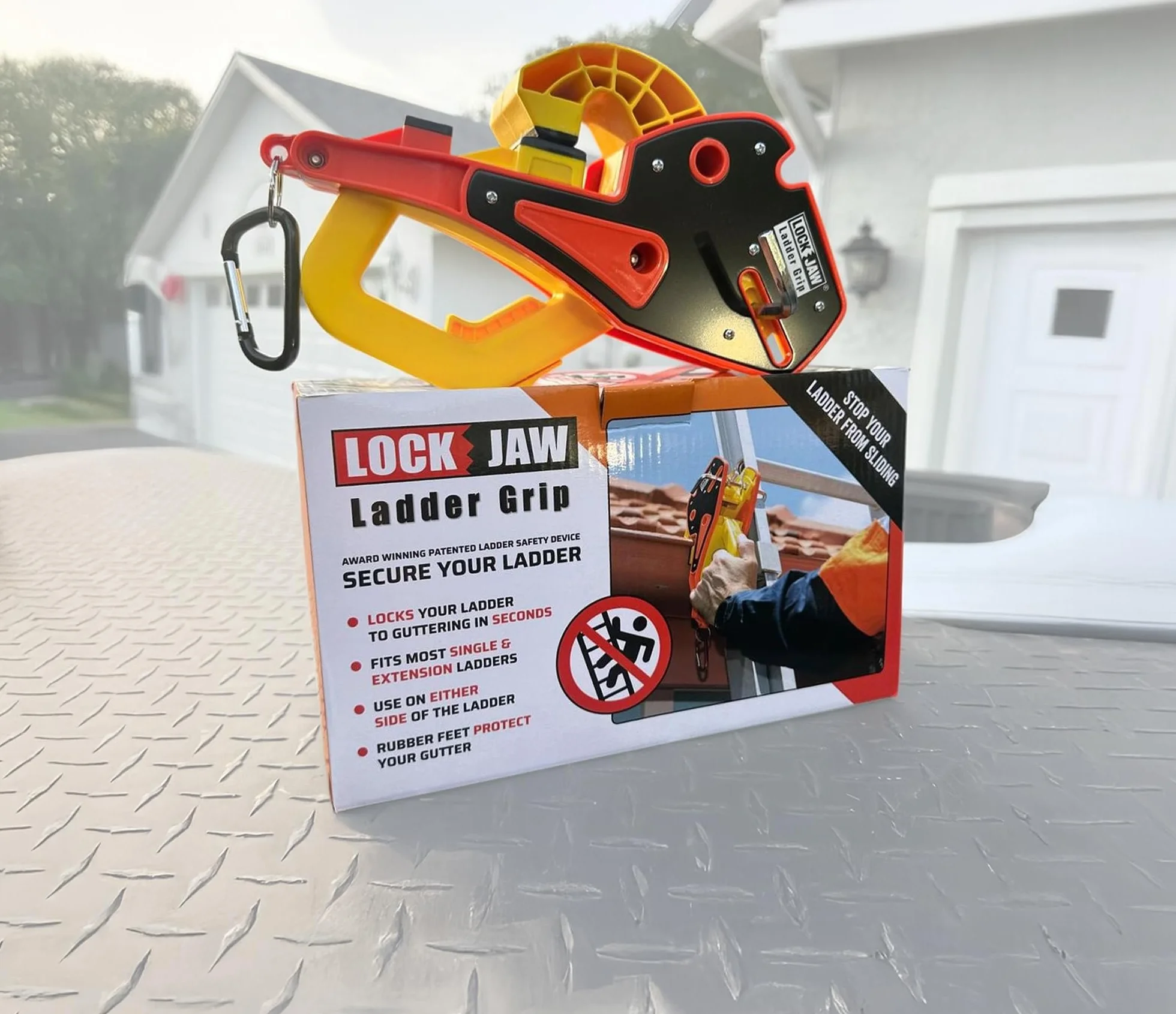 Lock Jaw Ladder Grip - Ladder Safety Clip - Feel Secure on Your Ladders and Climb Safer (zestaw 1)