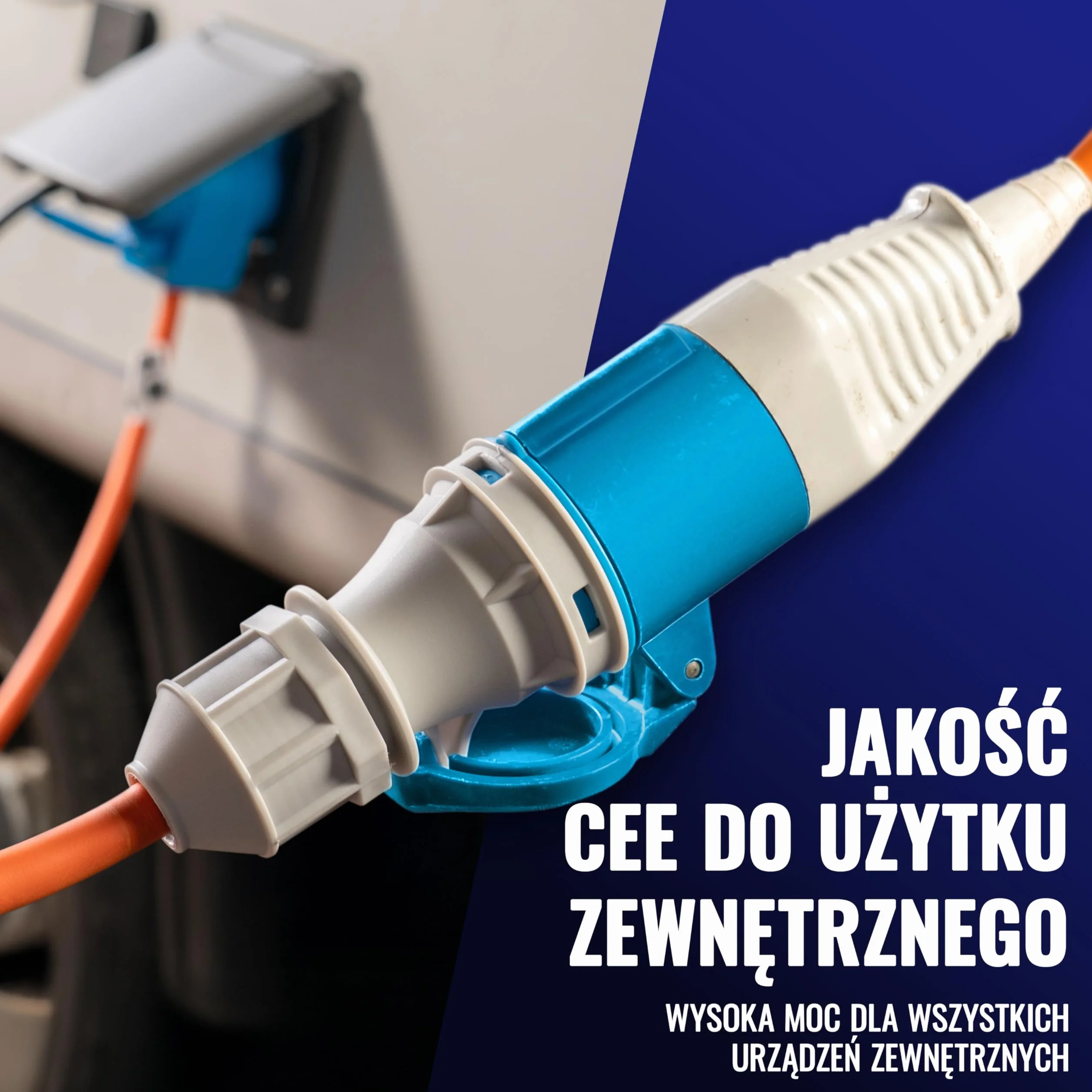 Poppstar kabel CEE 15m 230V/16A IP44 H07RN-F 3G2.5 z wtyczką Schuko