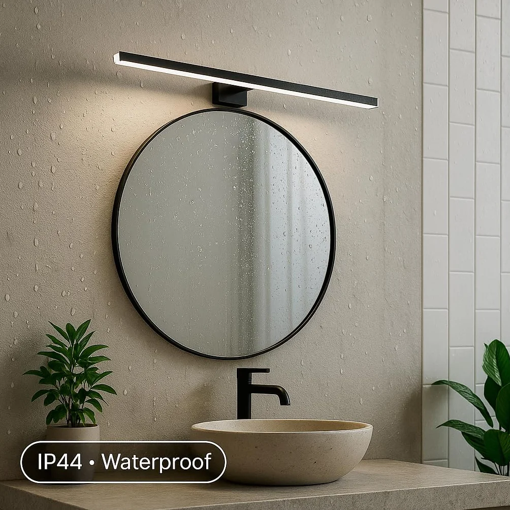 M Ledme - Lampa ścienna LED do lustra łazienkowego Plex 8 W 40 cm, neutralna biel 4000 K, wodoodporna IP44, mocowana do lustra, mebli lub ścian, 400 x 51 x 128 mm (wys.)
