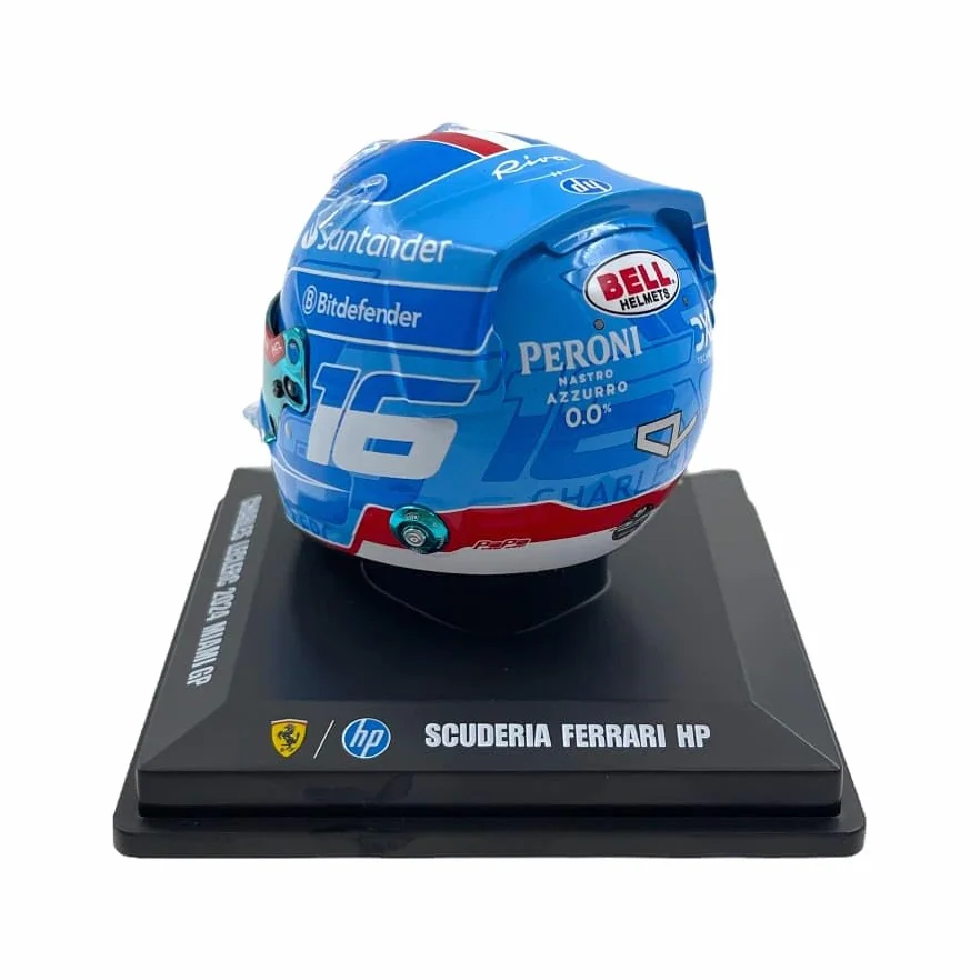 Scuderia F1 Team, oficjalny model LookSmart Spark Charles Leclerc 2024 edycja specjalna USA Miami GP mini kask w skali 1/5, niebieski