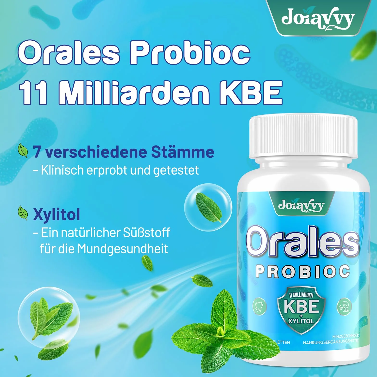 Probiotyk Doustny 11 Miliardów CFU dla Flory Jamy Ustnej, Pastylki Probiotyczne 7 w 1 z BLIS K12 i M18, Bez Cukru, Naturalny Smak Mięty (60 Count (Pack of 2))