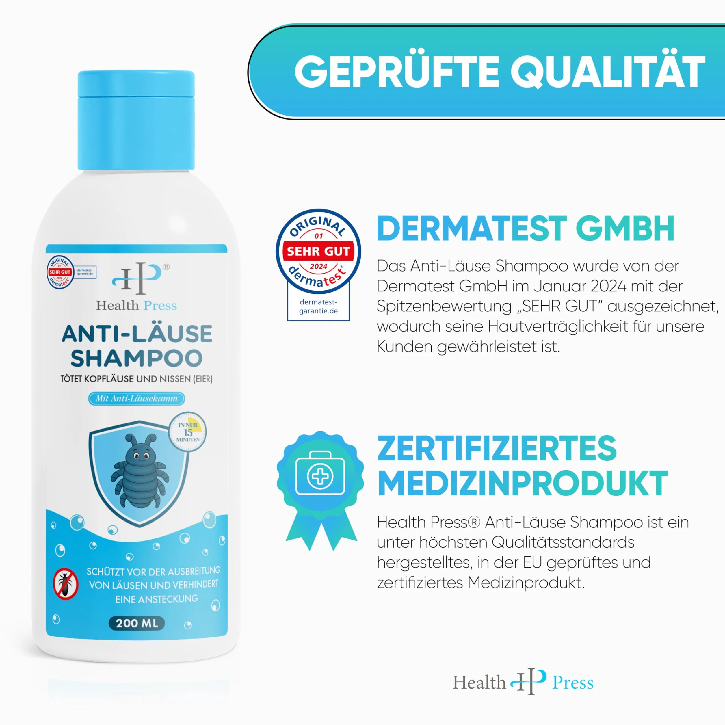 Szampon przeciw wszom 200 ml z grzebieniem dla dorosłych i dzieci