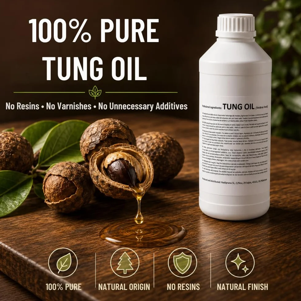Olej tungowy 1 litr 100% czysty naturalna pielęgnacja drewna wodoodporny
