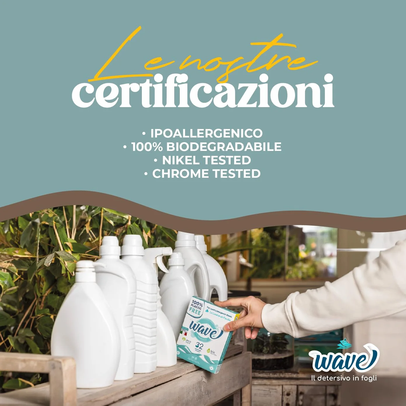 Wave Washing – Classic Box – środek piorący na liściach – 32 cykle prania – przyjazny dla środowiska – biodegradowalny