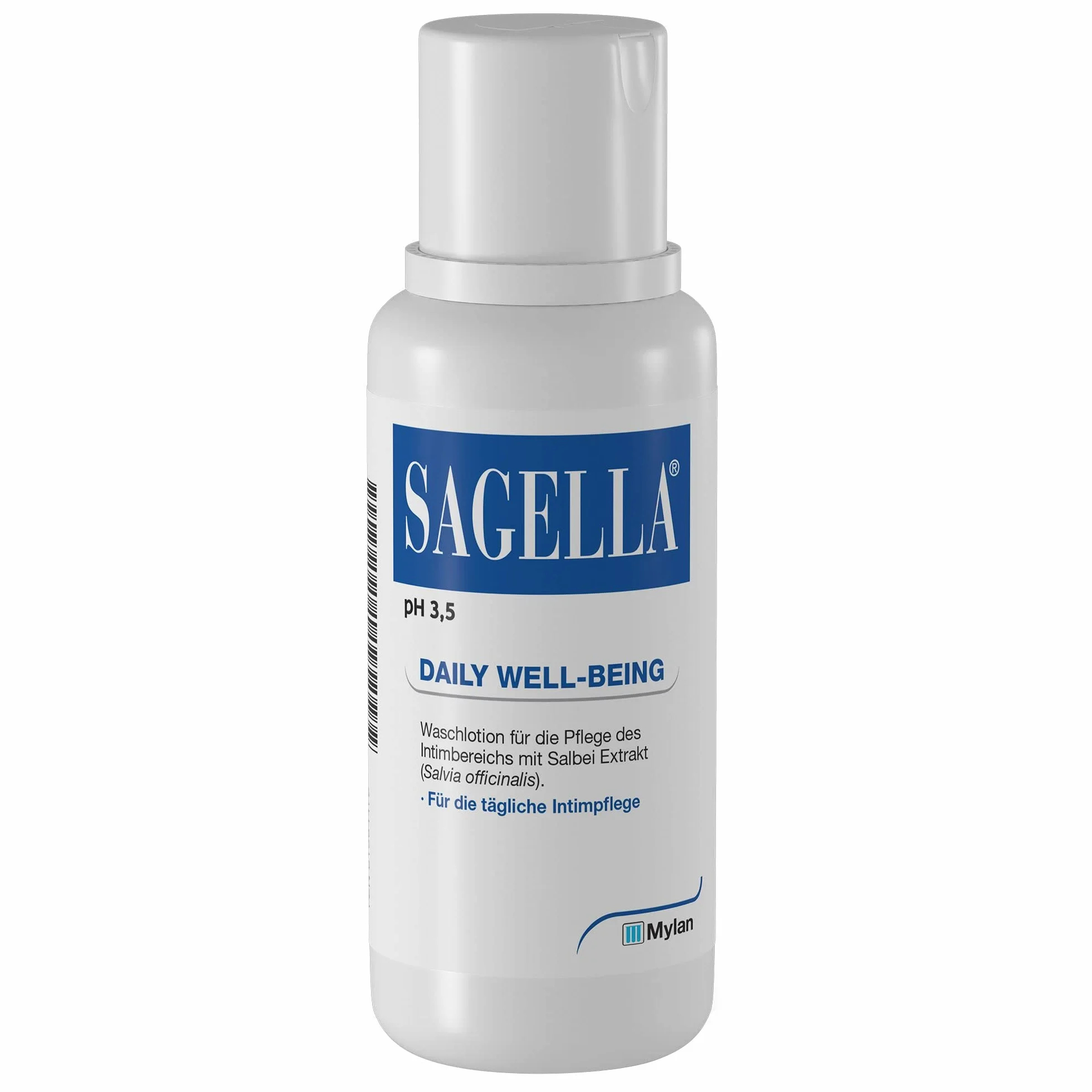 SAGELLA pH 3,5 – DAILY WELL-BEING: balsam do mycia okolic intymnych z kwasem mlekowym i ekstraktem z szałwii do codziennej pielęgnacji intymnej, 500 ml
