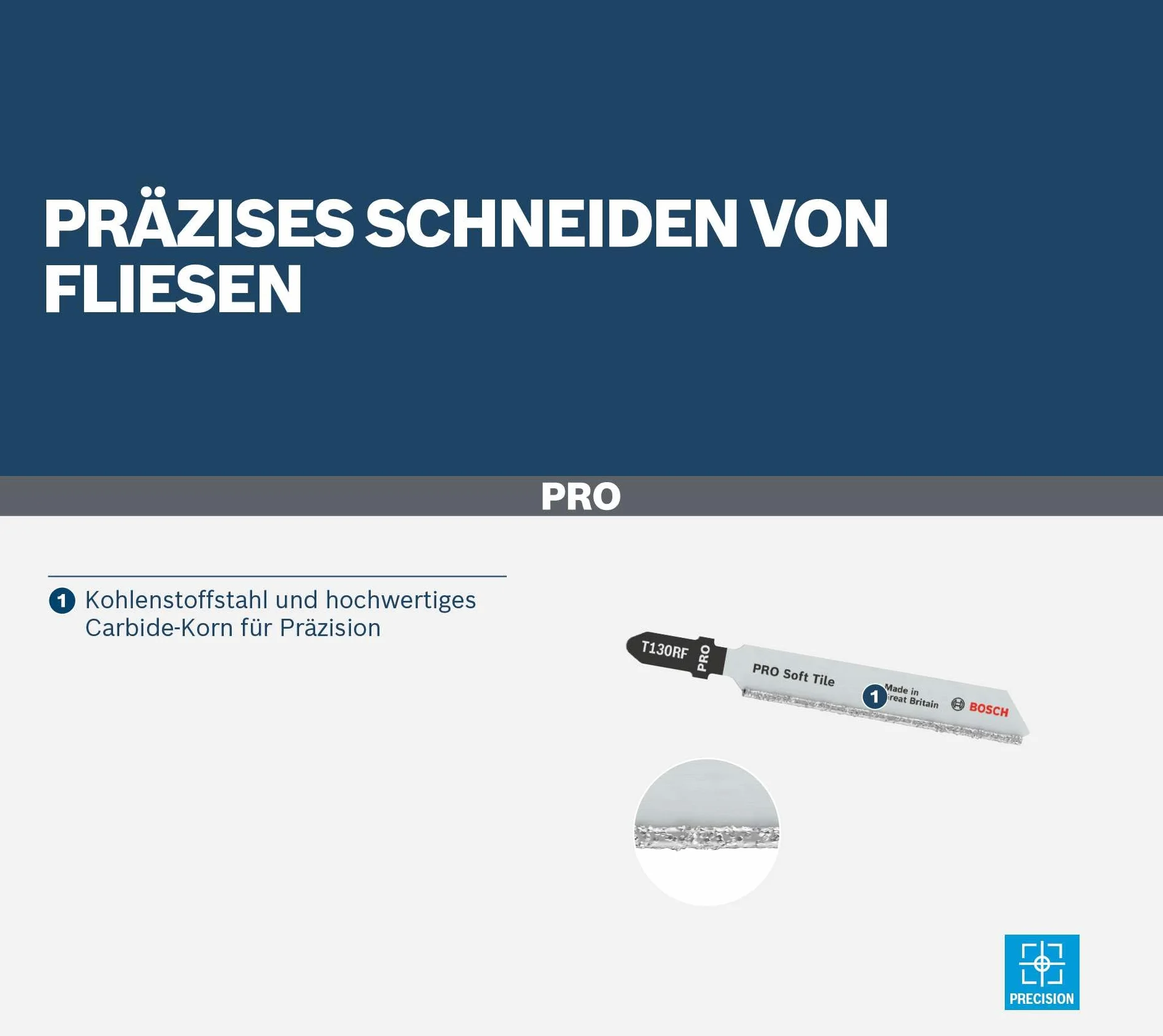 Bosch 3x Brzeszczot do wyrzynarki PRO Soft Tile T130RF (do Płytki, Płytki, Długość 83 mm, Professional Akcesoria Wyrzynarka)