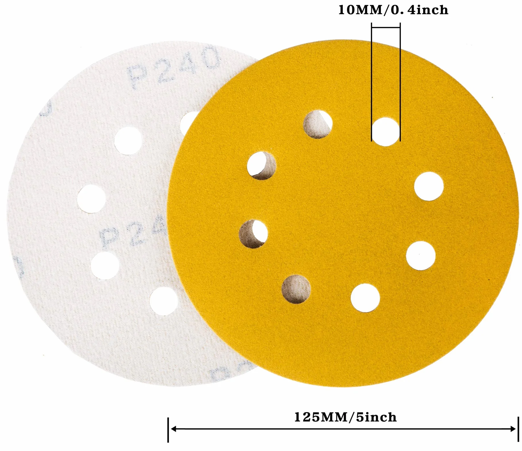 STEBRUAM ścierne tarcze szlifierskie 125 mm, 100 tarcz ściernych do szlifowania, szlifierek okrągłych, 8 otworów ziarno 60 do szlifowania polerowania