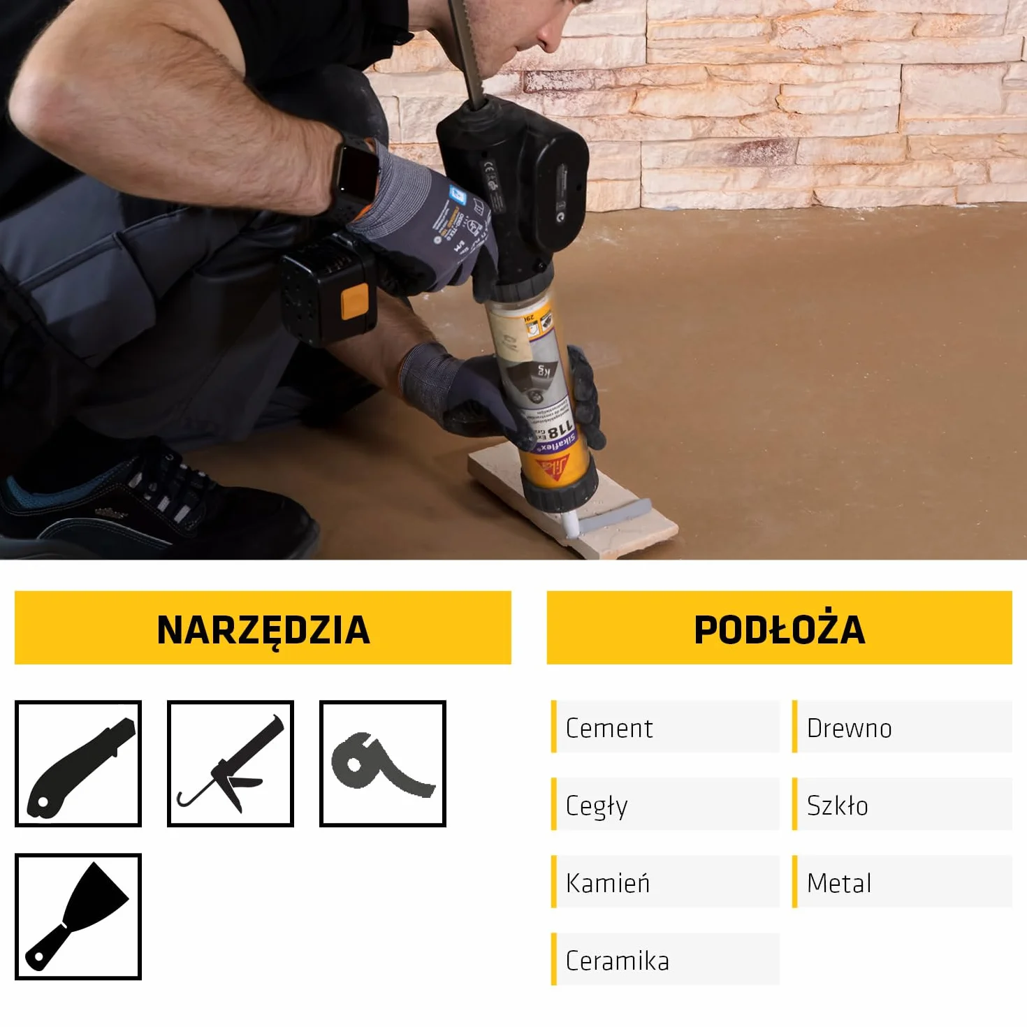 Sika - klej montażowy - bardzo wysoka przyczepność początkowa - Sikaflex-118 Extreme Grab do większości typowych podłoży budowlanych - biały - 290 ml
