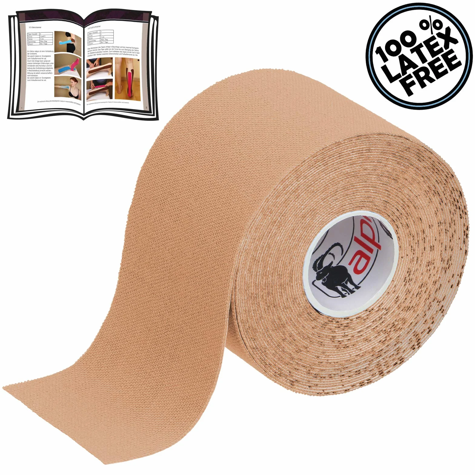 ALPIDEX taśma kinezjologiczna 5 m x 5,0 cm beżowy zestaw