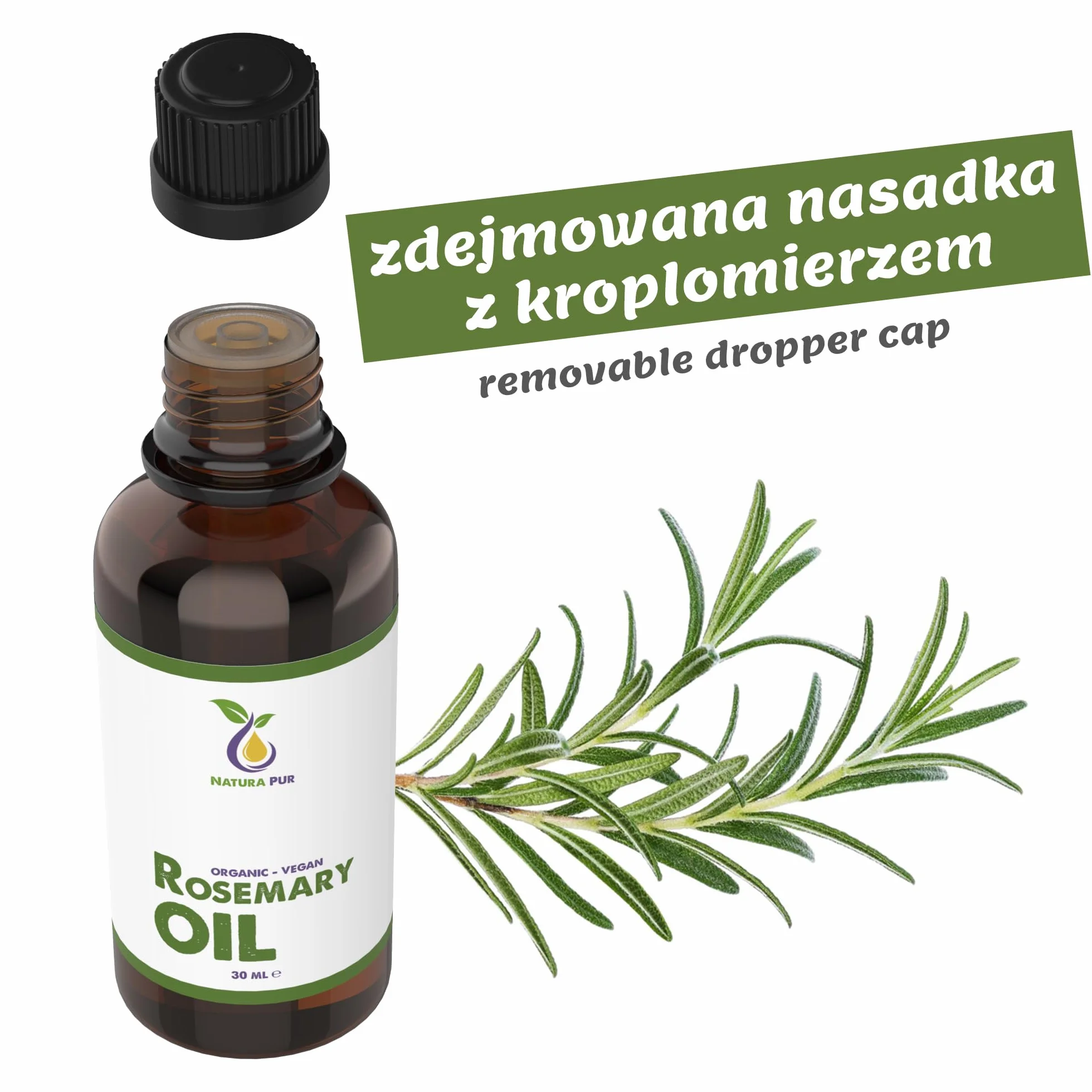 Olejek Rozmarynowy BIO 30ml – naturalny olejek eteryczny Rosemary Oil Rosmarinus Officinalis