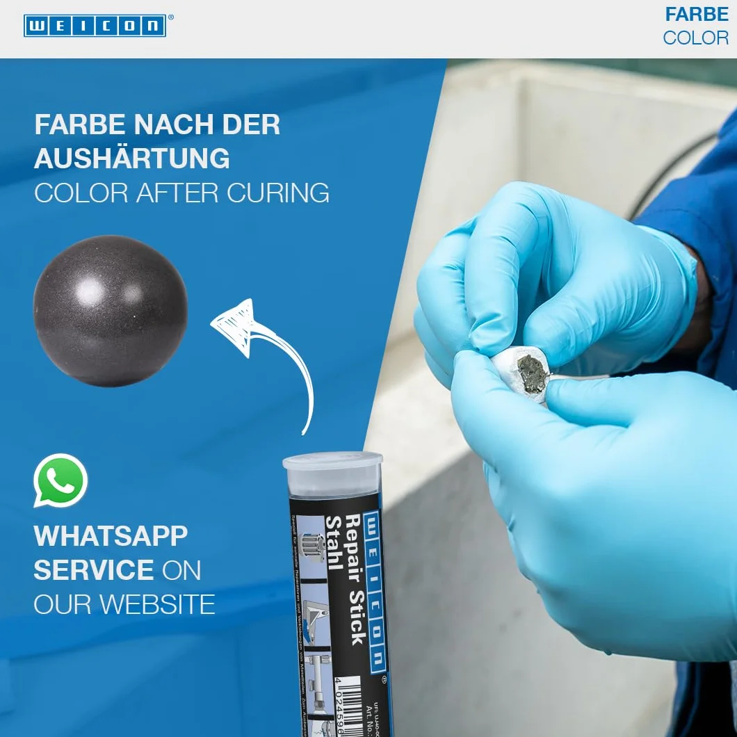 WEICON Repair Stick stal 115 g, 2-składnikowa żywica epoksydowa, specjalny klej ekstra mocny