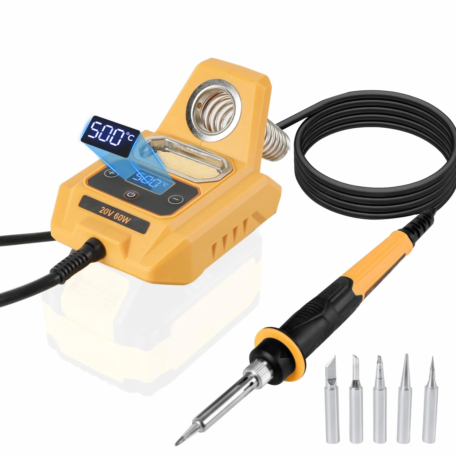 Bezprzewodowa lutownica do baterii DEWALT 18 V/20 V, szybkie nagrzewanie, regulacja temperatury, 60 W, elektryczna cyfrowa stacja lutownicza LCD do majsterkowania, naprawy urządzeń, spawania drutów