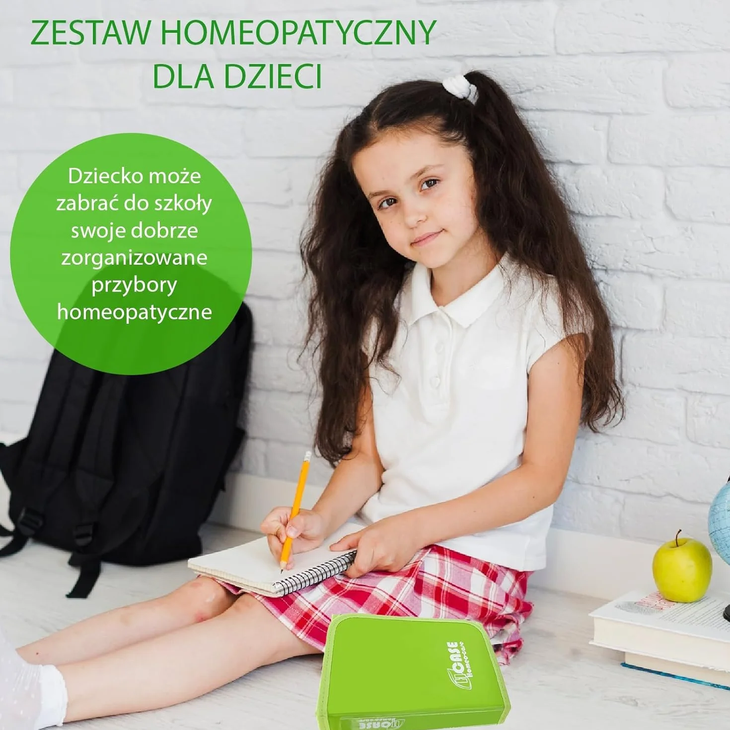 HOMEO-Case | Etui Homeopatyczne z 90 Przestrzeniami na Fiolki Boiron o Pojemności 4 Grama | Nie Zawiera Fiolków | Zielony Limonkowy