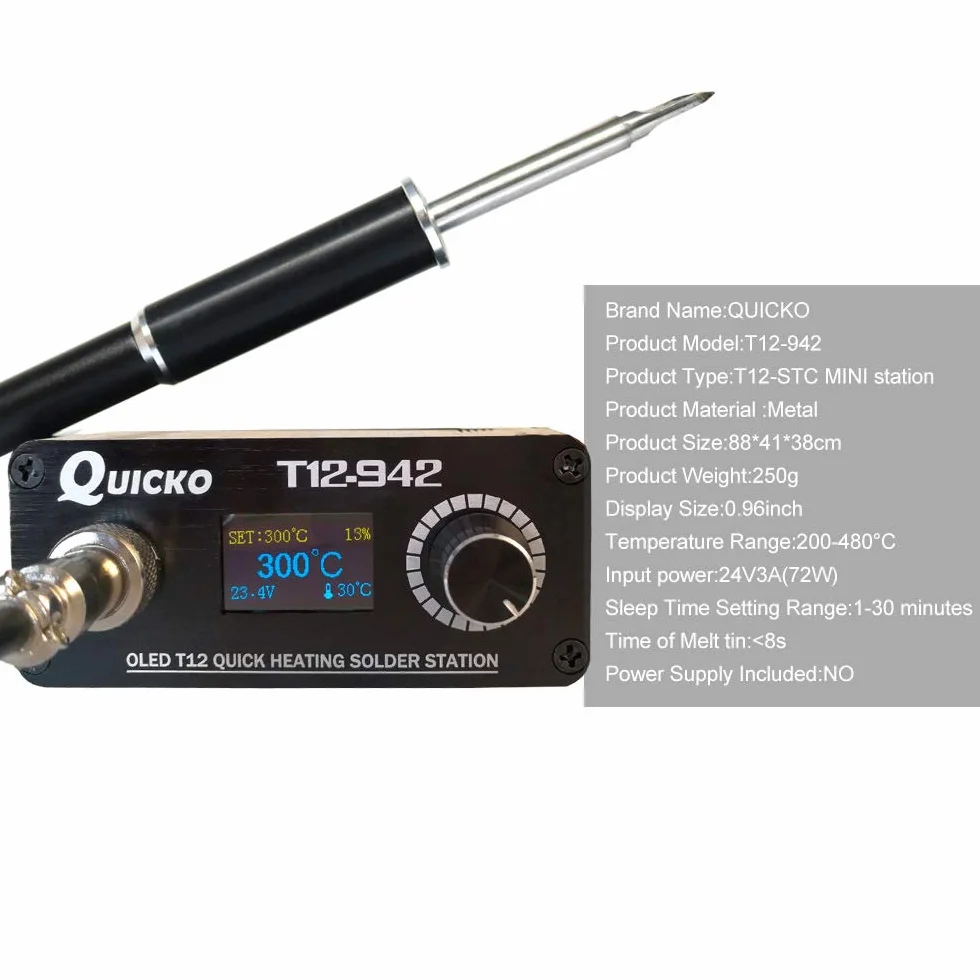 HUIOP T12-942 Spawanie OLED DIY Spawanie elektryczne s Wskazówki dotyczące temperatury z końcówkami K-i uchwytem