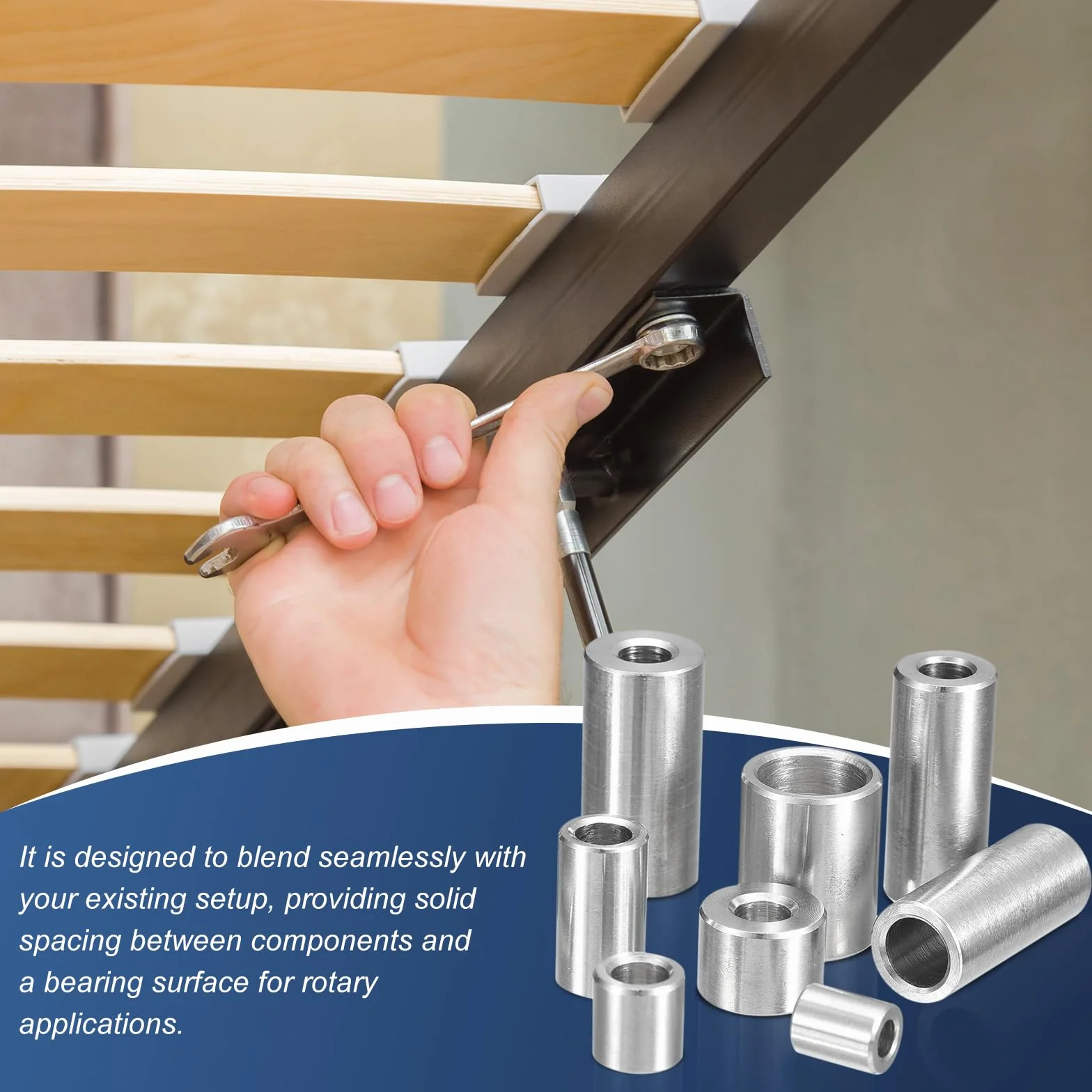 QUARKZMAN 5 sztuk podkładki dystansowe ze stali nierdzewnej, 10 mm ID x 12 mm OD x 6 mm niegwintowany mosiężny separator śrubowy okrągły szczelina do śrub nakrętek 3/8" lub M10