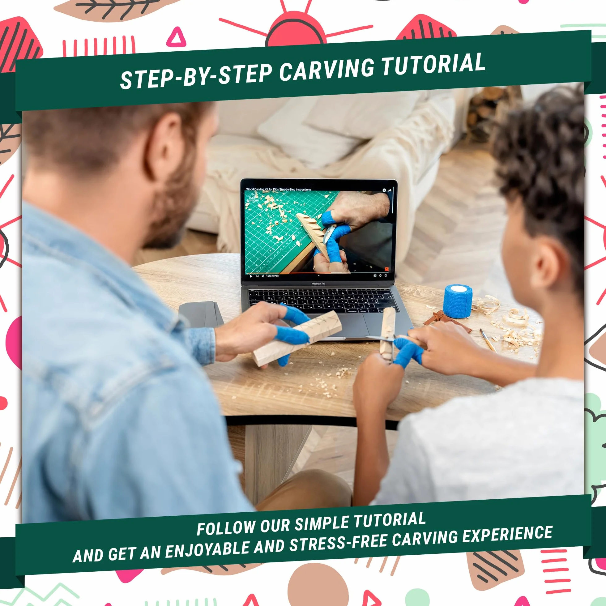 BeaverCraft Zestaw do rzeźbienia w drewnie DIY08 14+ elementów
