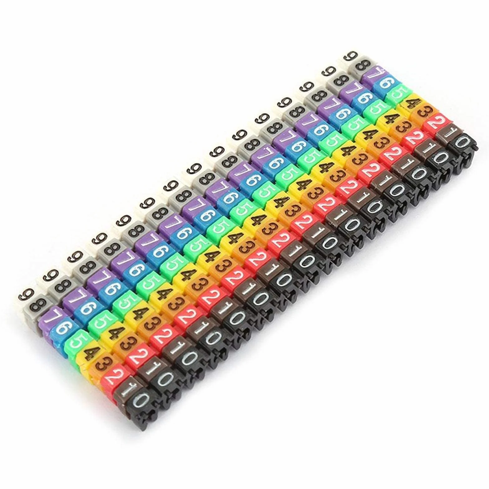znacznik numeracji przewodów, plastikowy klips do kabli oznaczonych kolorami (150 szt. 1,5 mm²)