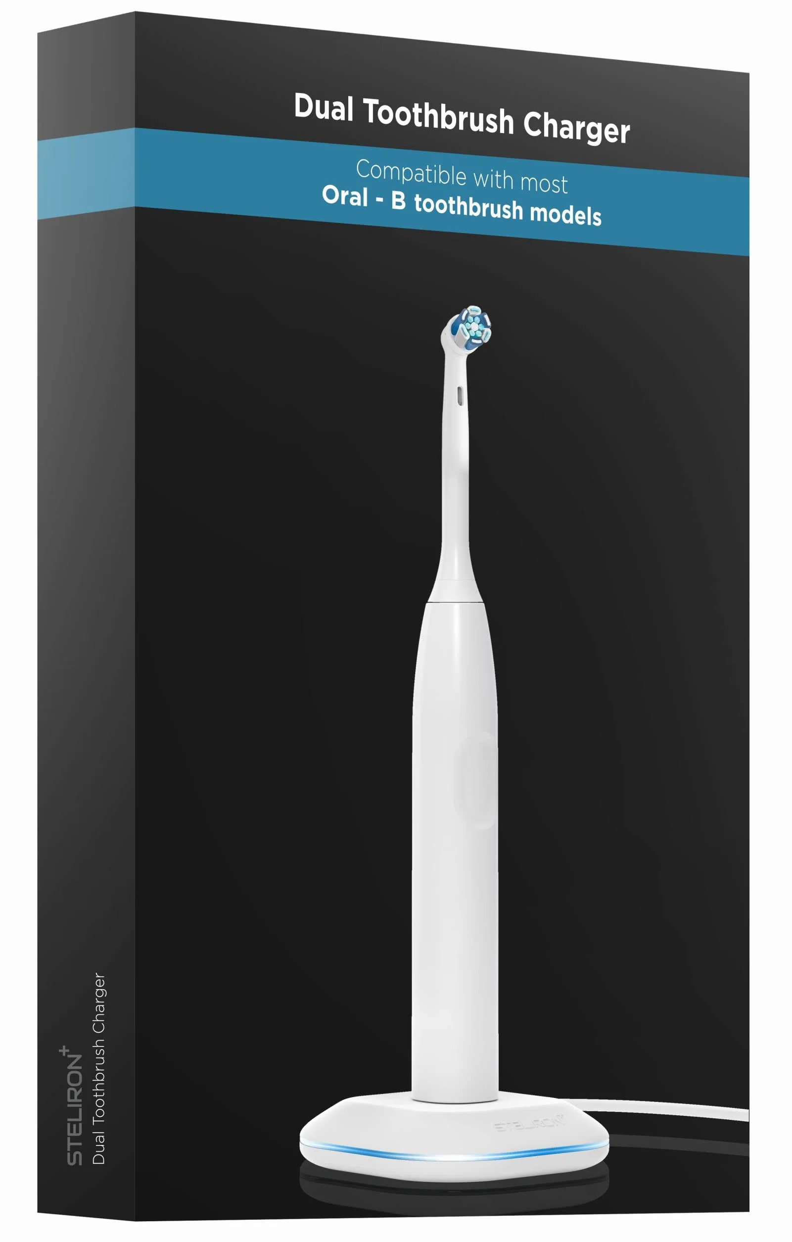 Galvanox Elektryczna ładowarka do szczoteczek do zębów - kompatybilna ze szczoteczkami do zębów Braun ORAL-B, model zastępczy 3757 - zasilanie USB, bez wtyczki adaptera brytyjskiego (biała)