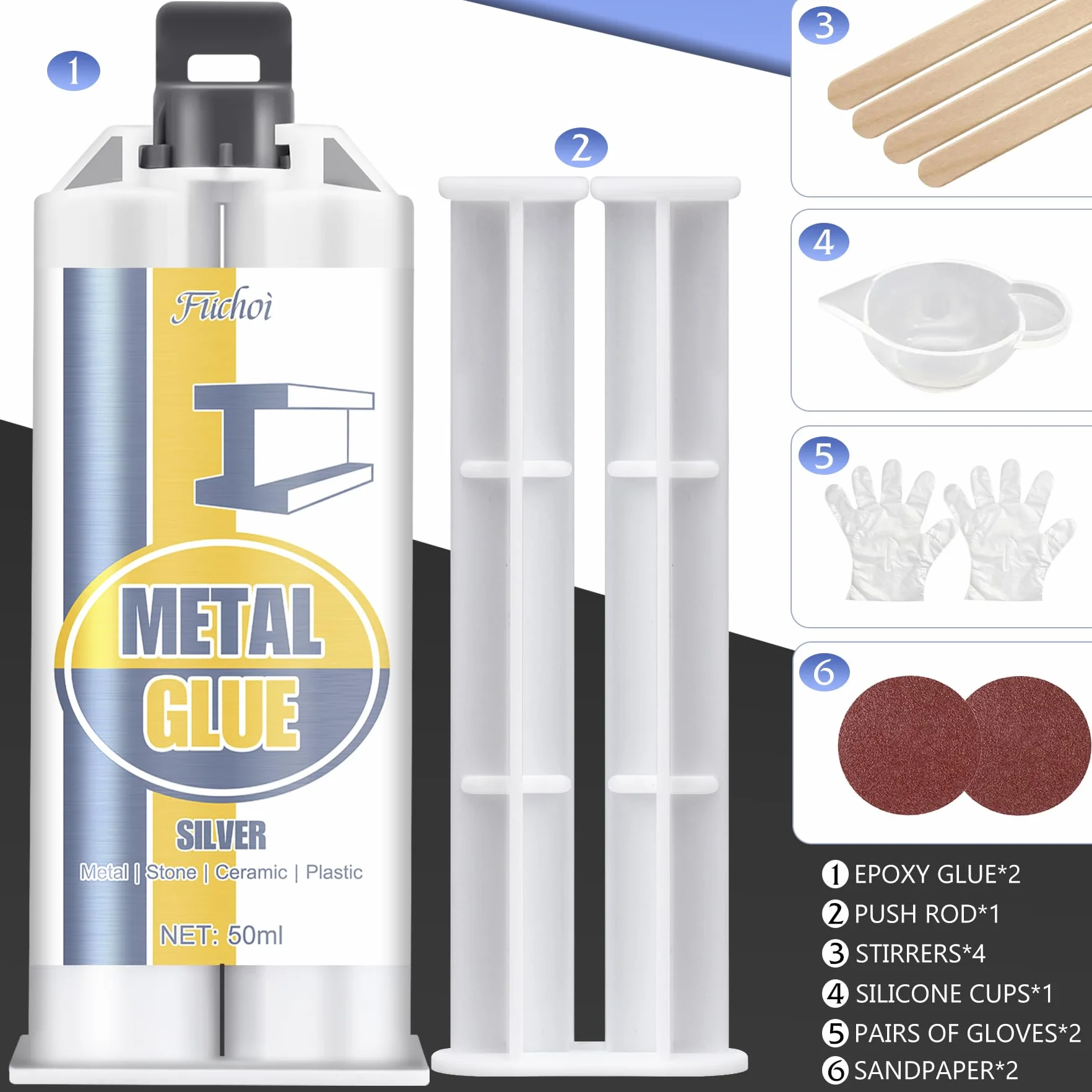 Klej do metalu Extra Stark 100ml - 2-składnikowy płynny klej metalowy do spawania i naprawy stali nierdzewnej, aluminium, ceramiki, tworzyw sztucznych, drewna, kamienia - wodoodporny, odporny na