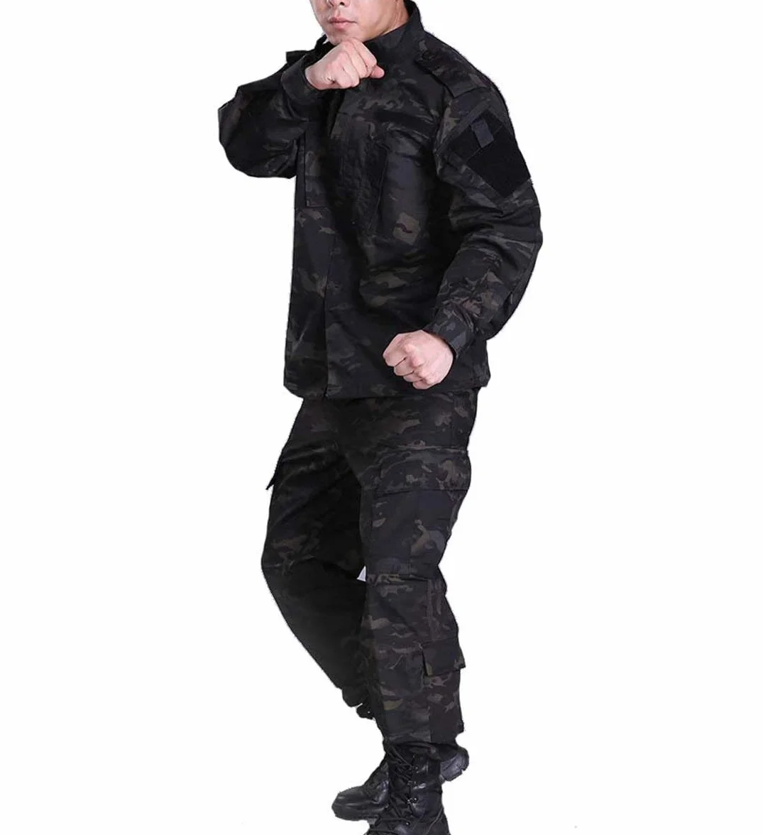 Paintball Airsoft Tactical Suits męska kurtka myśliwska mundur kurtka Camo Shirt & Pants z paskiem do strzelania do gry wojny myśliwskiej