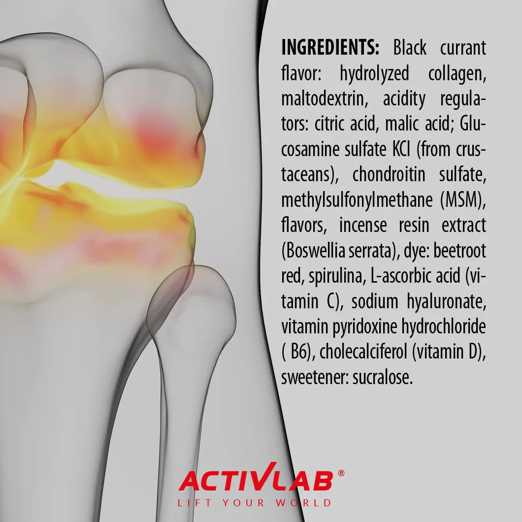 Activlab FLEX Xtra 400g Kolagen Typ I Glukozamina MSM Witamina C B6 D Hyaluronian Dla Stawów