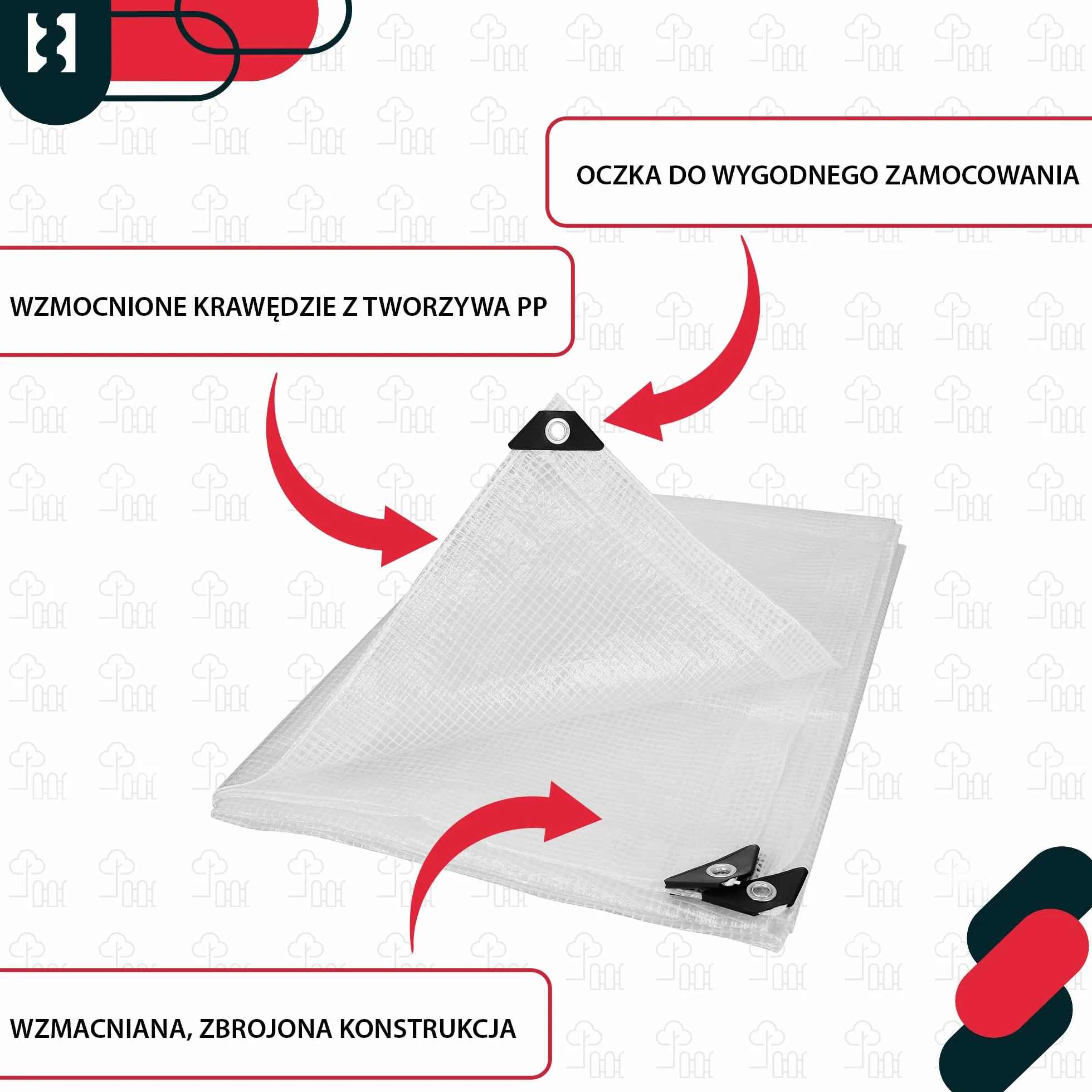 KOTARBAU® Plandeka 120 G/M2 - Płachta Ochronna Okryciowa - 2 X 4 M - Folia Szklarniowa - Mocna - Gruba - Zbrojona - Uniwersalna - Wodoodporna - Przezroczysta - Transparentna