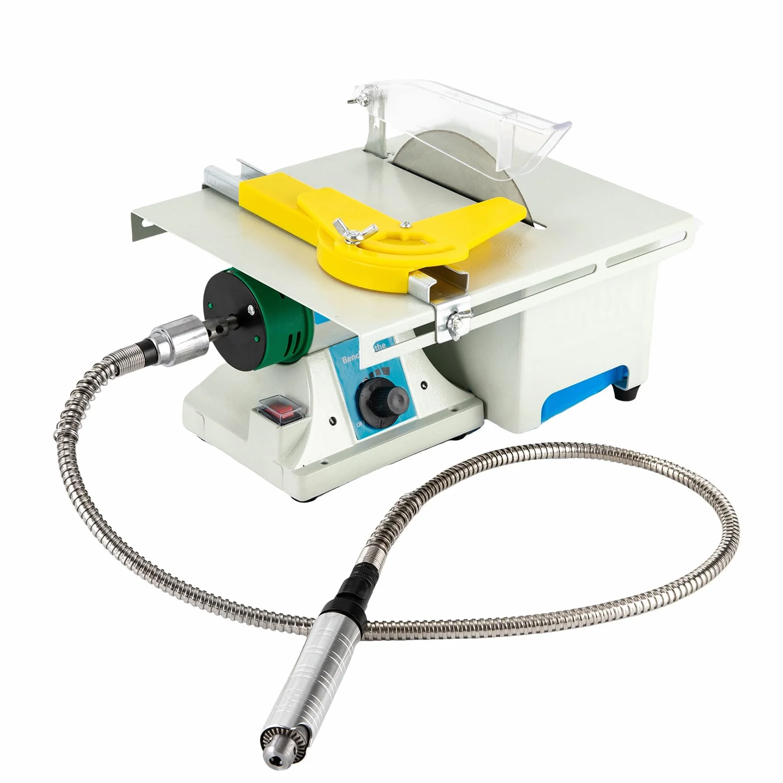 Stołowa pilarka tarczowa 750 W, wielofunkcyjna stołowa pilarka tarczowa 29 x 22 x 23,5 cm, Dual Motor Control, mini stołowa pilarka tarczowa do metalu, drewna, aluminium i innych narzędzi