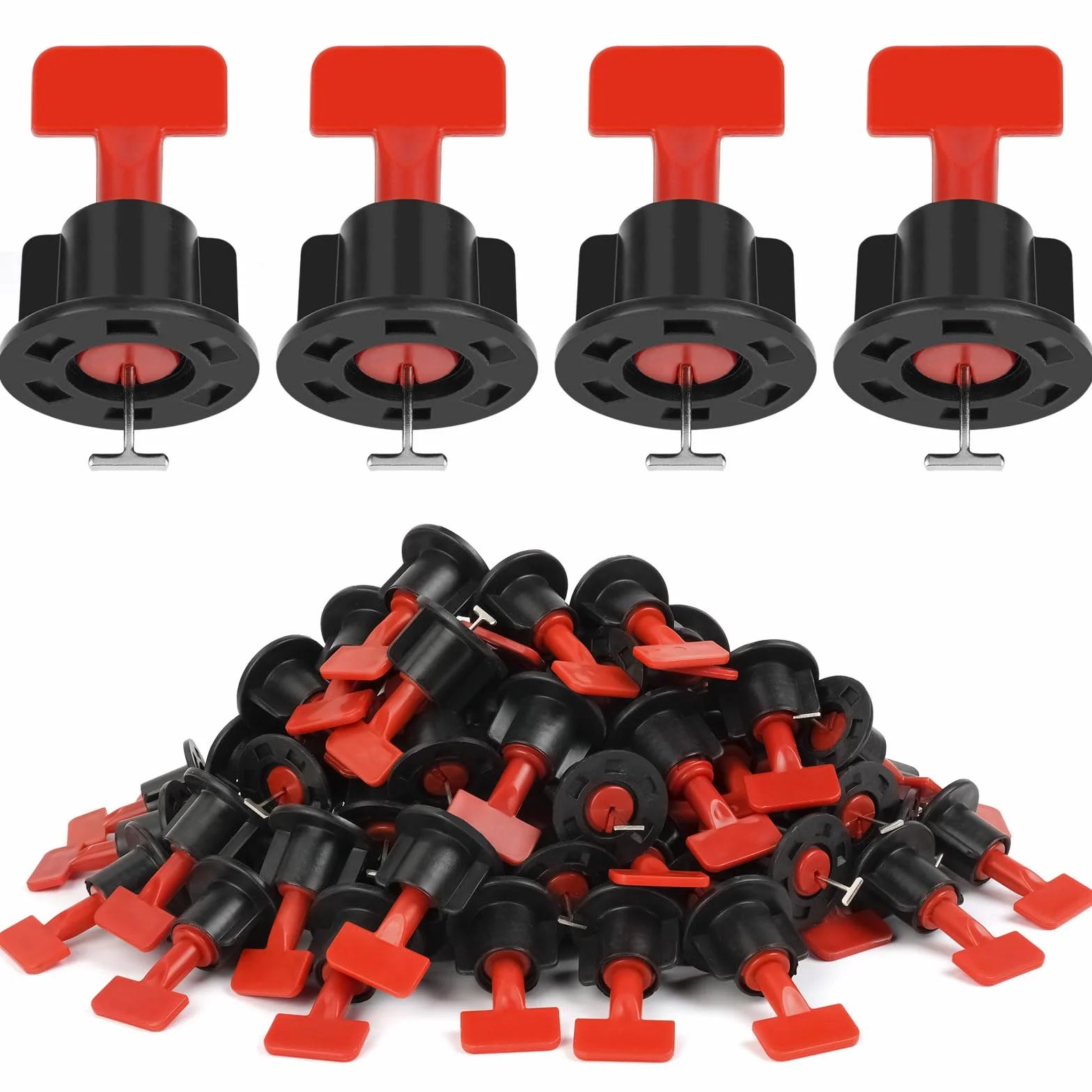 Flintronic System poziomowania płytek 1,5 mm, 80 szt. Pomoc przy układaniu płytek, zestaw poziomicy z 2 kluczami, wielokrotnego użytku krzyżyki płytkowe, zestaw narzędzi do płytek i klinów płytkowych
