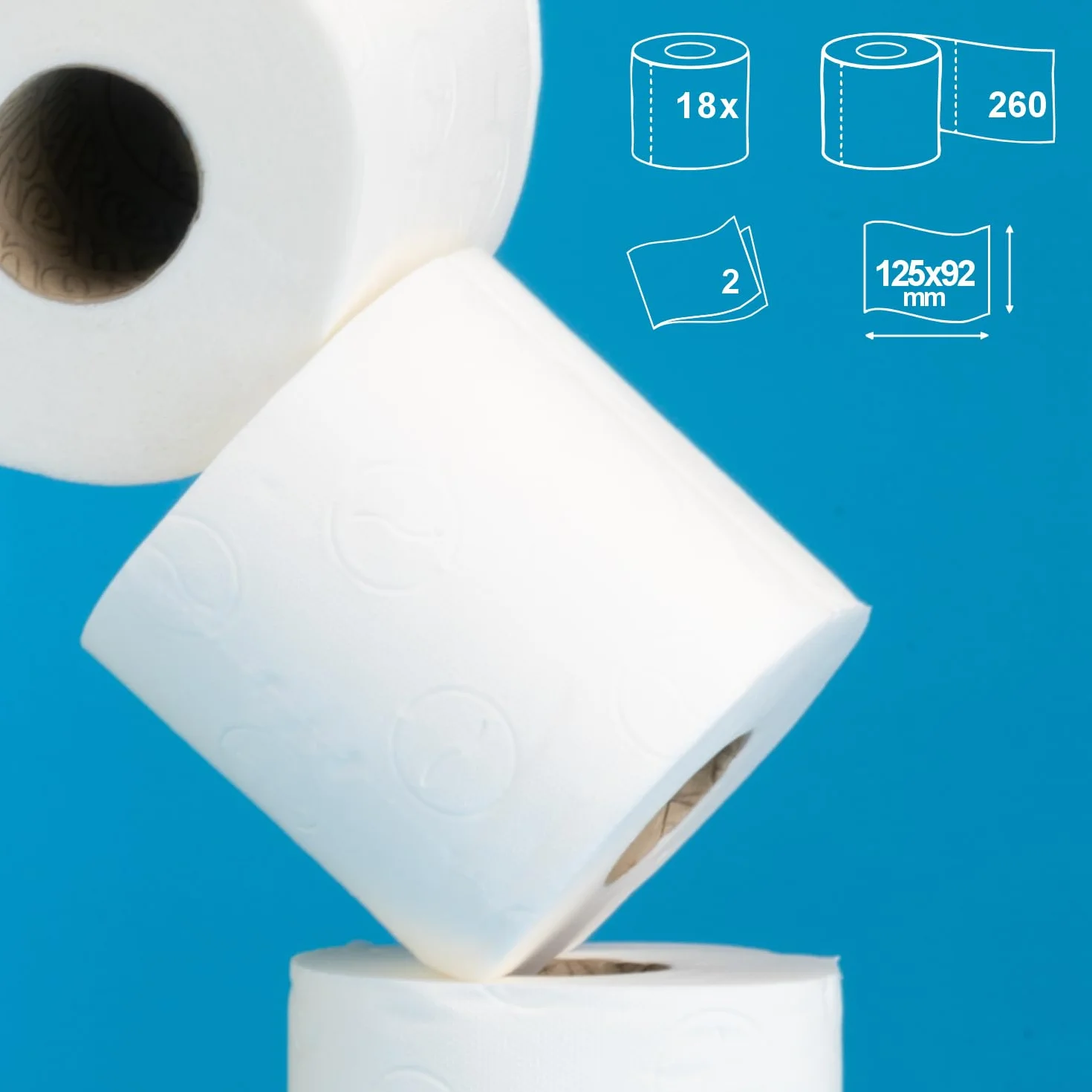 Renova Super Duplo Zestaw 9 rolek papieru toaletowego o podwójnej grubości, biały