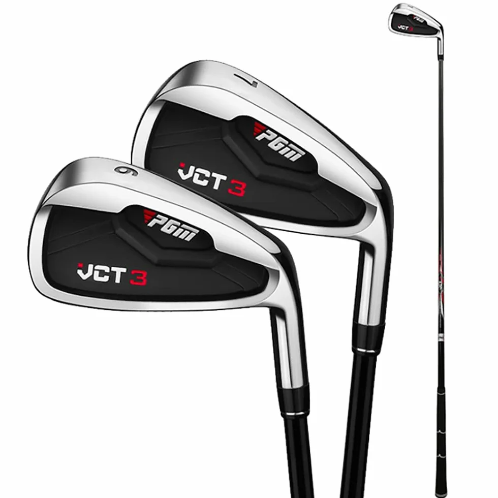 Męskie kluby golfowe VCT3 Iron #5/6/7/8/9/P/S praworęczny profesjonalny słupek ze stali nierdzewnej/trzon węglowy męski golf Putter Club (7-stalowy)